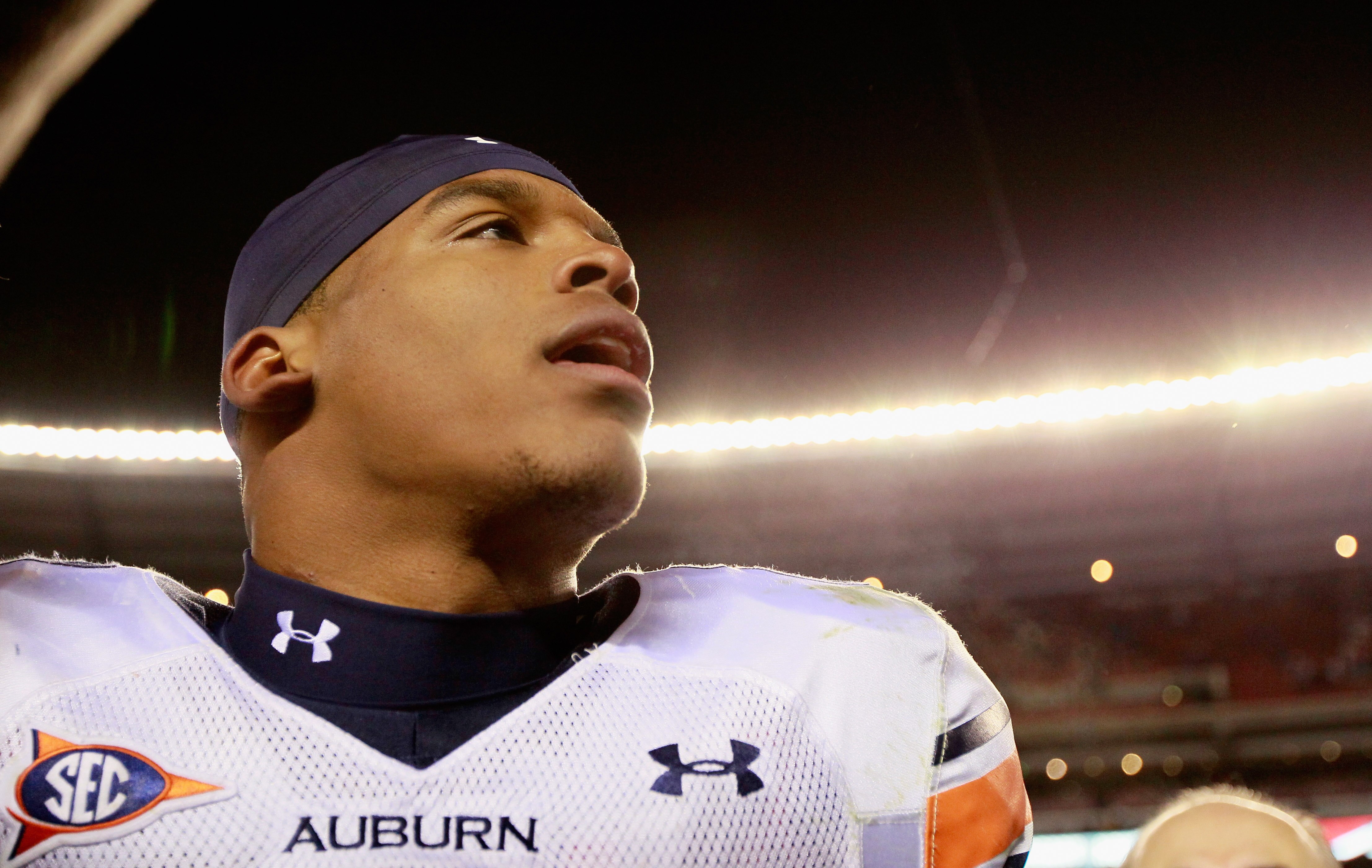 TUSCALOOSA, AL - NOVEMBER 26:  Quarterback Cam Newton #2 of the Auburn Tigers celebrates their 28-27 win over the Alabama Crimson Tide at Bryant-Denny Stadium on November 26, 2010 in Tuscaloosa, Alabama.  (Photo by Kevin C. Cox/Getty Images)