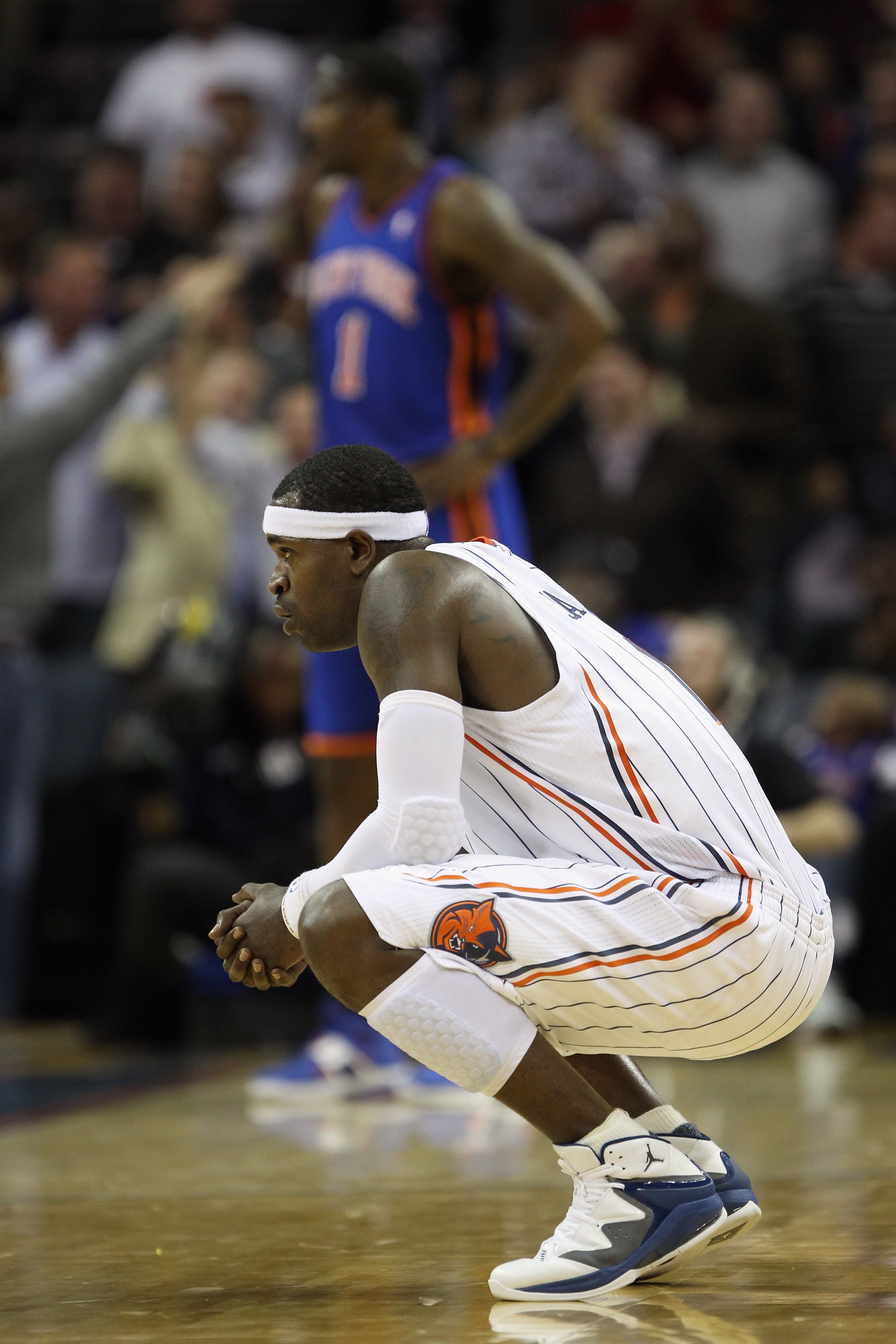 CHARLOTTE, NC - NOVEMBER 24:  Stephen Jackson #1 of the Charlotte Bobcats reacts to a call during their game against the New York Knicks at Time Warner Cable Arena on November 24, 2010 in Charlotte, North Carolina.  NOTE TO USER: User expressly acknowledg