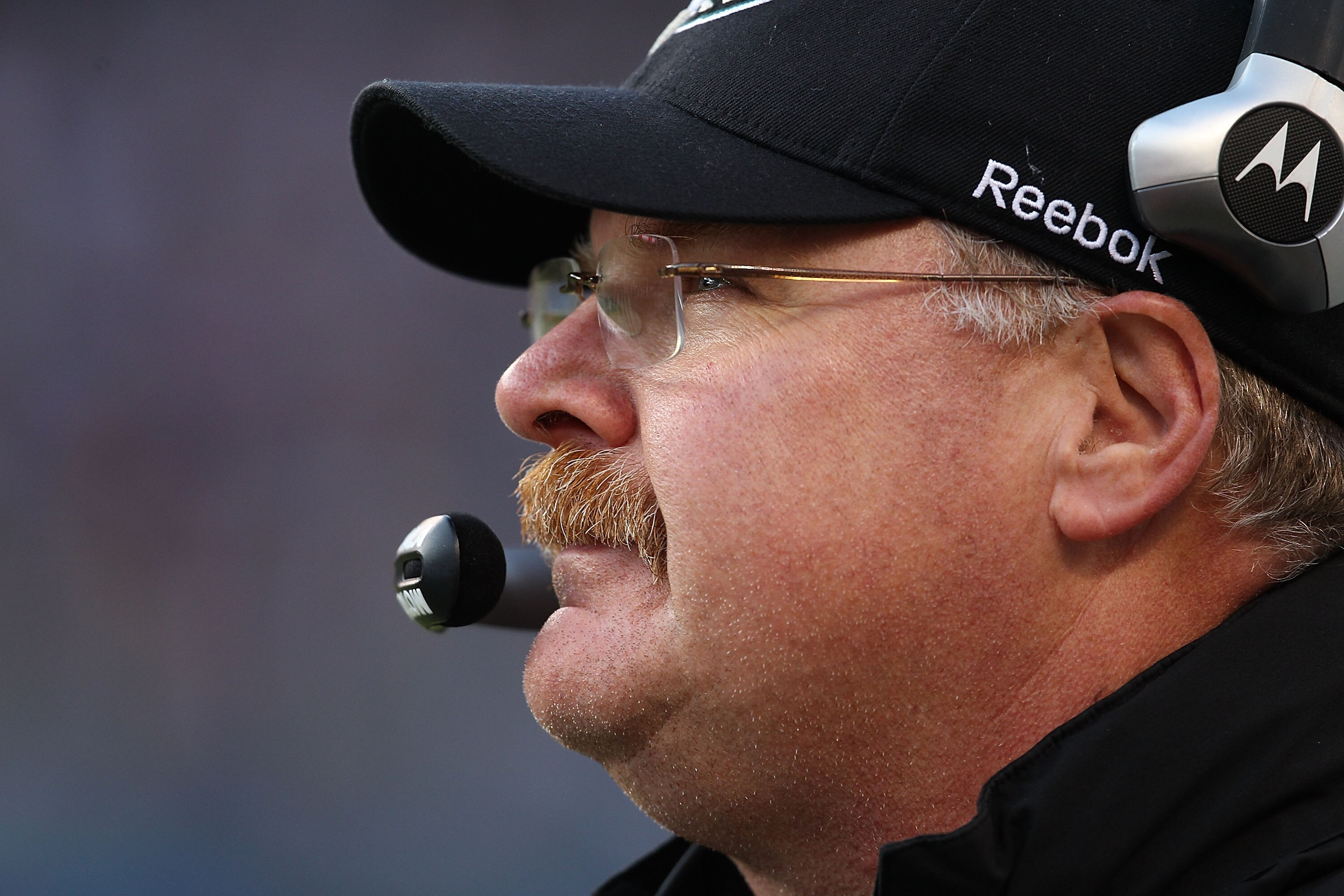 CHICAGO - NOVEMBER 28: Head coach Andy Reid of the Philadelphia Eagles watches as his team takes on the Chicago Bears at Soldier Field on November 28, 2010 in Chicago, Illinois. The Bears defeated the Eagles 31-26. (Photo by Jonathan Daniel/Getty Images)