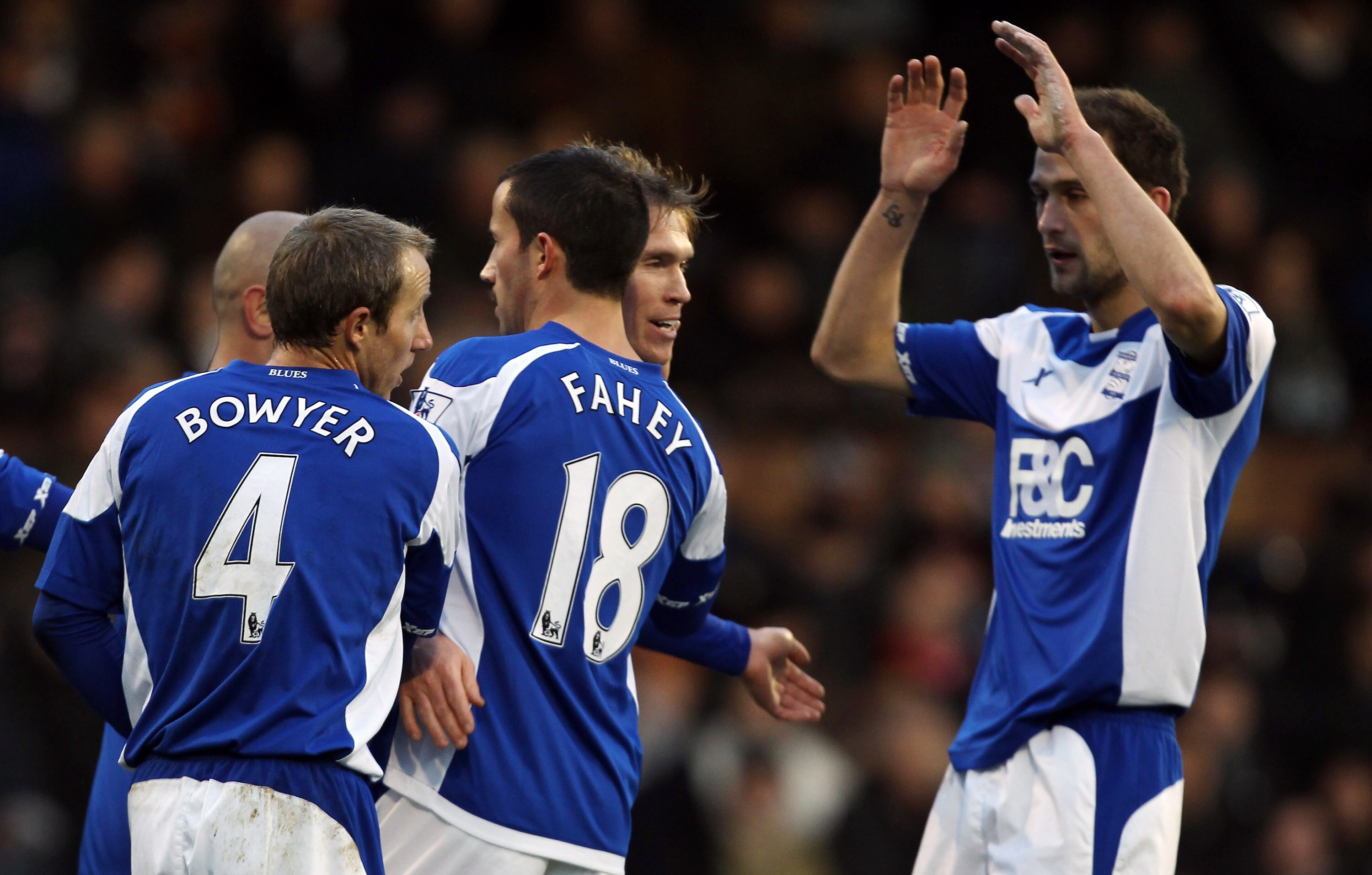 LONDON, ENGLAND - NOVEMBER 27:  Sebastian Larsson of Birmingham City celebrates scoring the first goal during the Barclays Premier League match between Fulham and Birmingham City at Craven Cottage on November 27, 2010 in London, England.  (Photo by Ian Wa