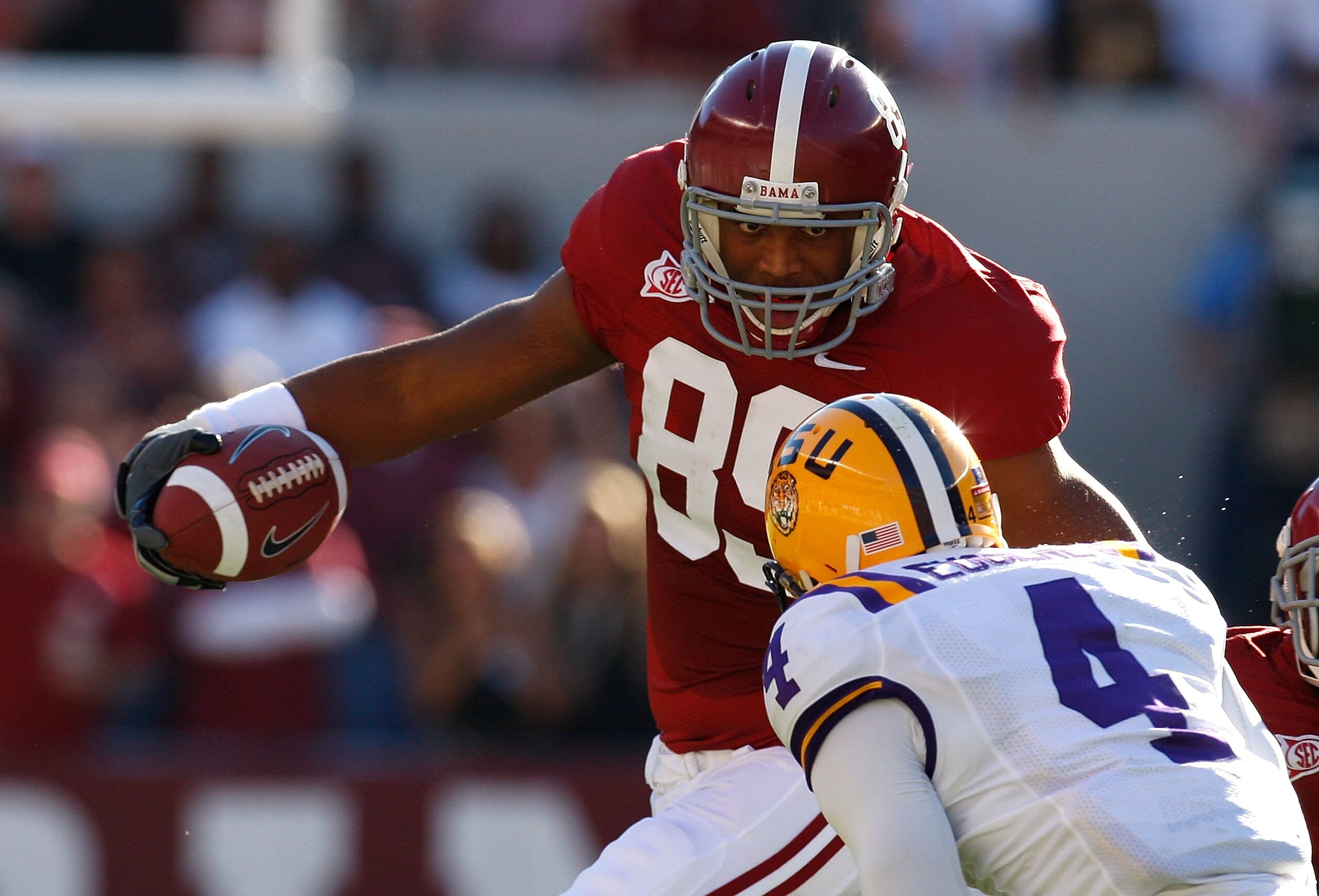 TUSCALOOSA, AL - NOVEMBER 07:  Michael Williams #89 of the Alabama Crimson Tide against the Louisiana State University Tigers at Bryant-Denny Stadium on November 7, 2009 in Tuscaloosa, Alabama.  (Photo by Kevin C. Cox/Getty Images)