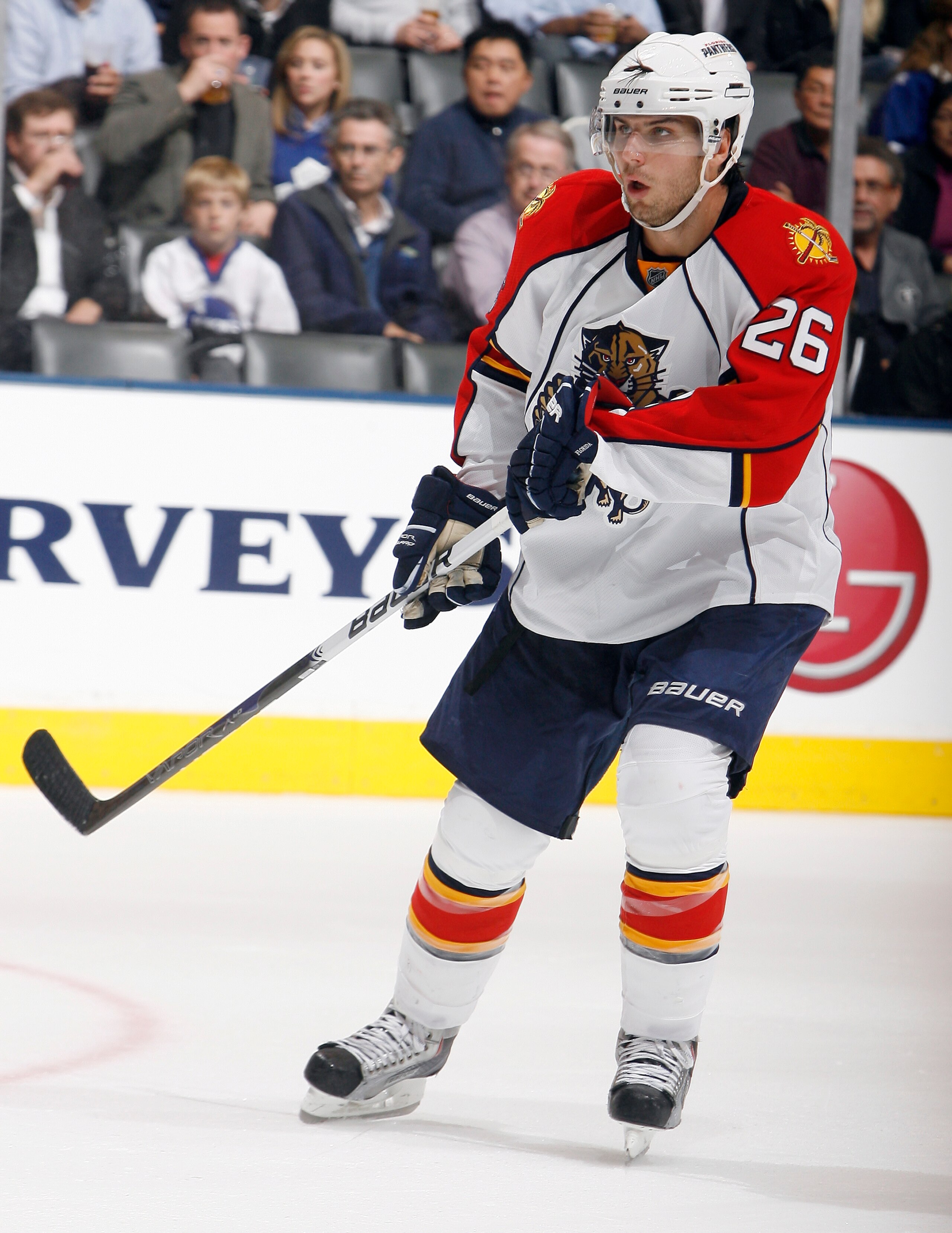 TORONTO - OCTOBER 26: Steve Bernier #26 of the Florida Panthers skates up the ice during game action against the Toronto Maple Leafs at the Air Canada Centre October 26, 2010 in Toronto, Ontario, Canada. The Leafs won 3-1. (Photo by Abelimages/Getty Image