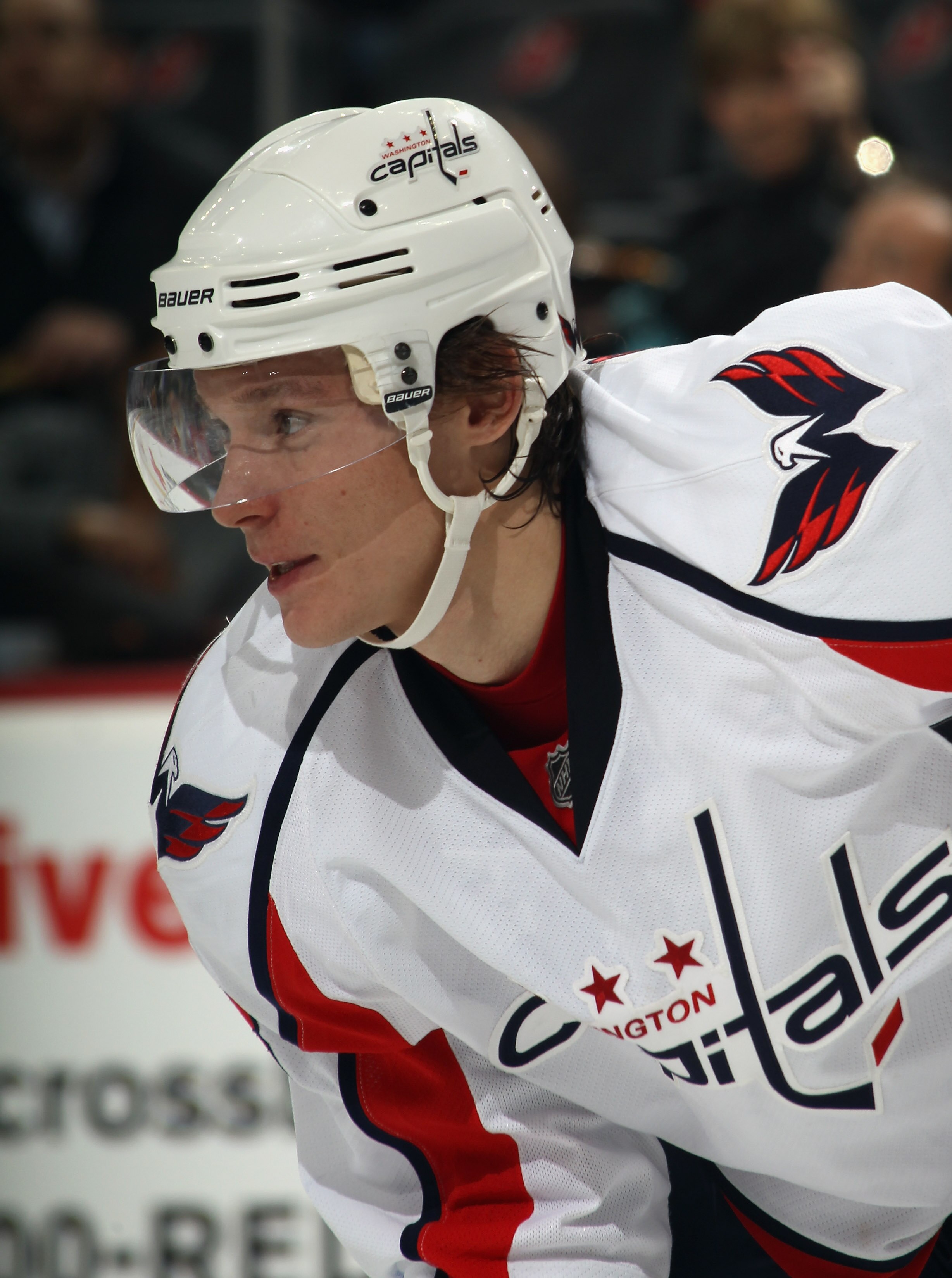 NEWARK, NJ - NOVEMBER 22:  Alexander Semin #28 of the Washington Capitals skates against the New Jersey Devils at the Prudential Center on November 22, 2010 in Newark, New Jersey. The Devils defeated the Capitals 5-0.  (Photo by Bruce Bennett/Getty Images