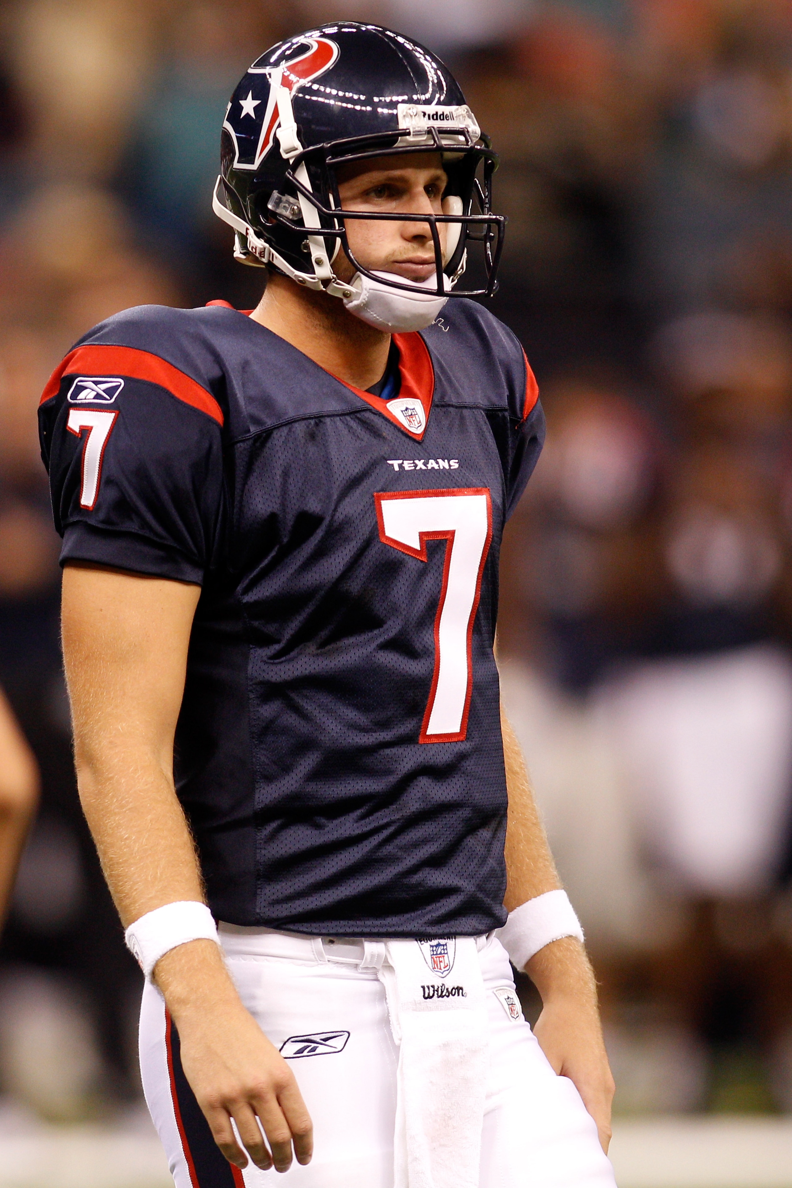 NEW ORLEANS - AUGUST 21:  Dan Orlovsky #7 of the Houston Texans in action during the game against the New Orleans Saints at the Louisiana Superdome on August 21, 2010 in New Orleans, Louisiana.  (Photo by Chris Graythen/Getty Images)