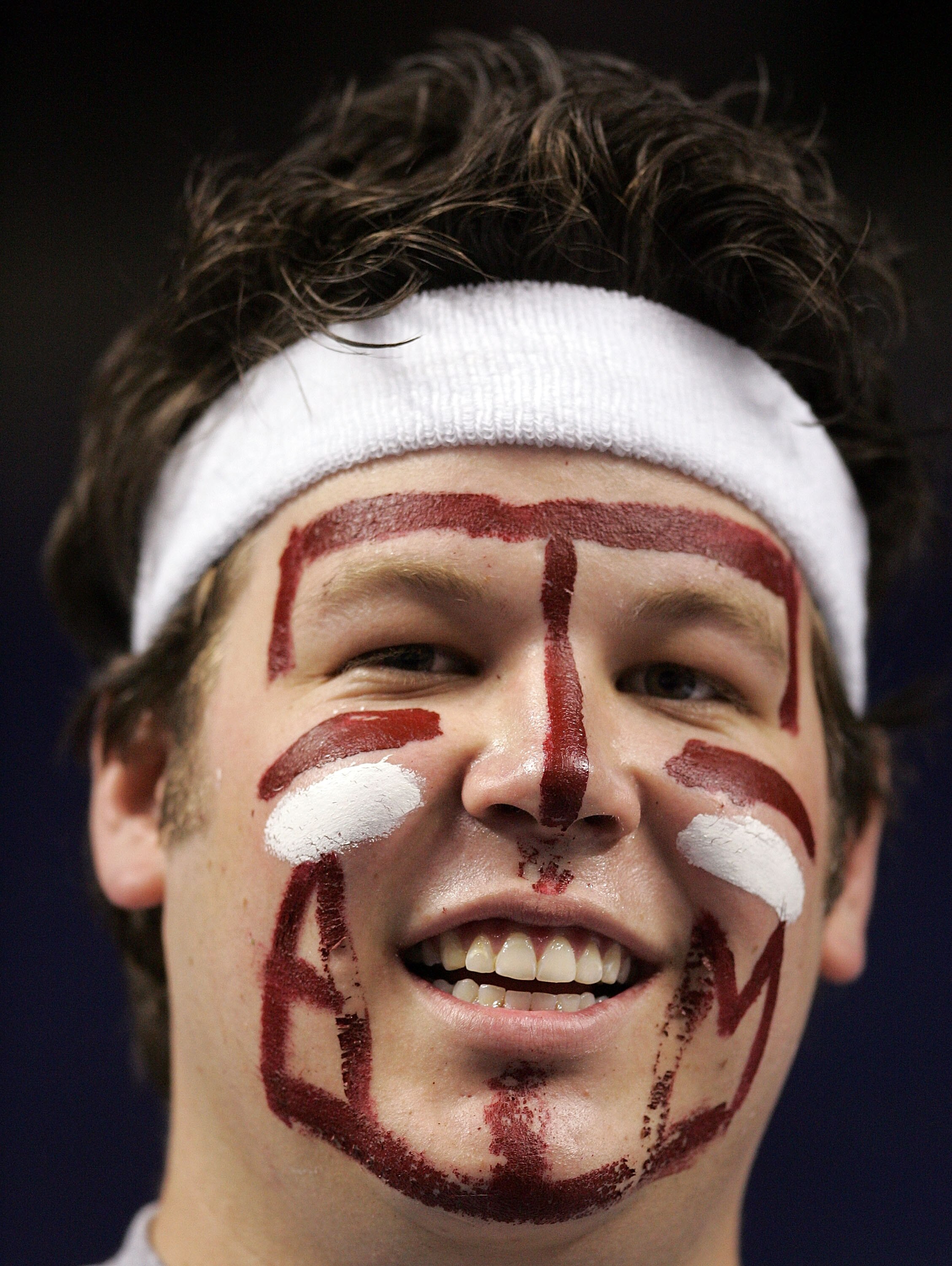 LEXINGTON, KY - MARCH 17:  A Texas A&M Aggies fan looks on during their game against the Louisville Cardinals in round two of the NCAA Men's Basketball Tournament at Rupp Arena on March 17, 2007 in Lexington, Kentucky. Texas A&M defeated Louisville 72 to
