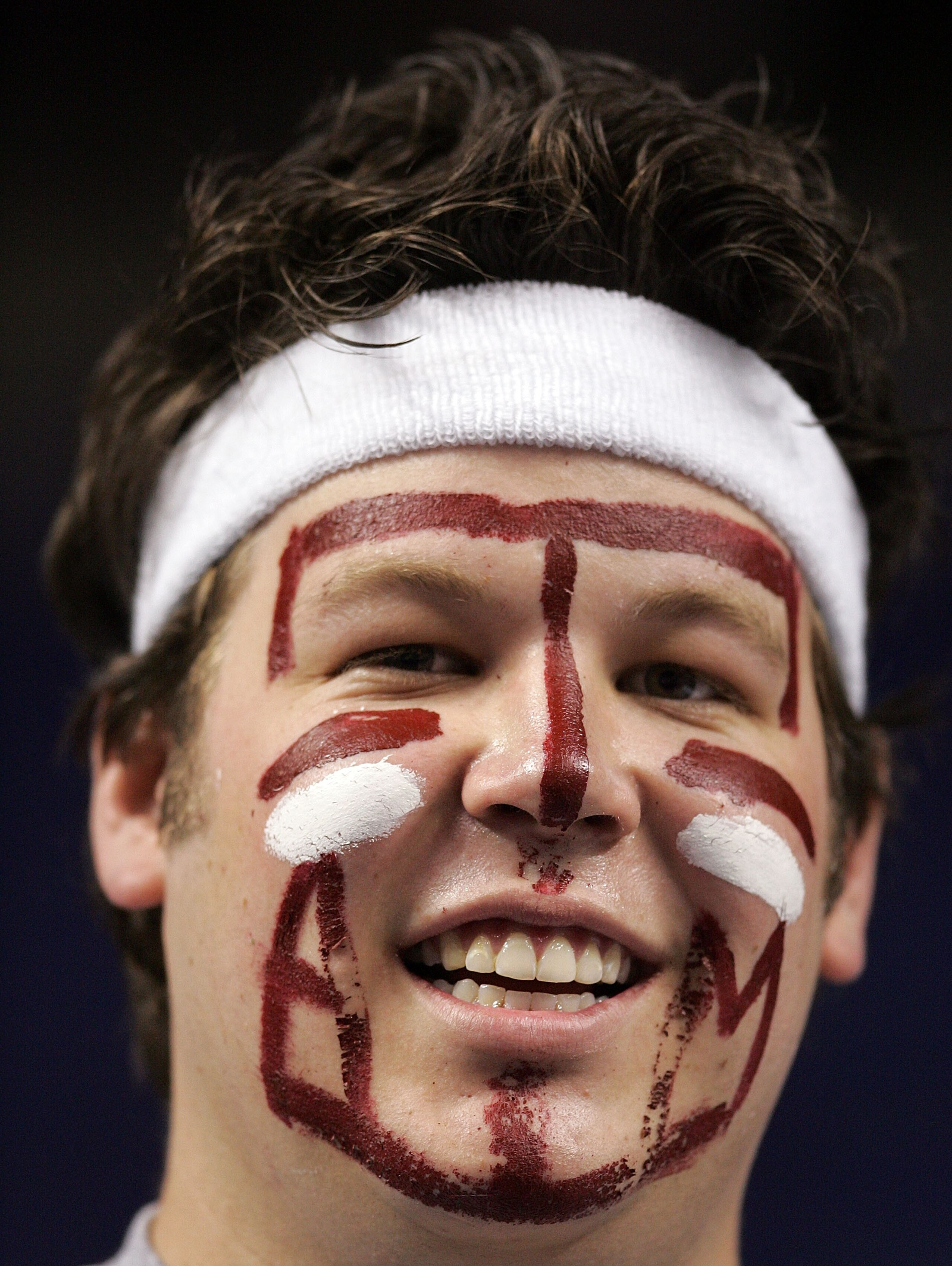LEXINGTON, KY - MARCH 17:  A Texas A&M Aggies fan looks on during their game against the Louisville Cardinals in round two of the NCAA Men's Basketball Tournament at Rupp Arena on March 17, 2007 in Lexington, Kentucky. Texas A&M defeated Louisville 72 to