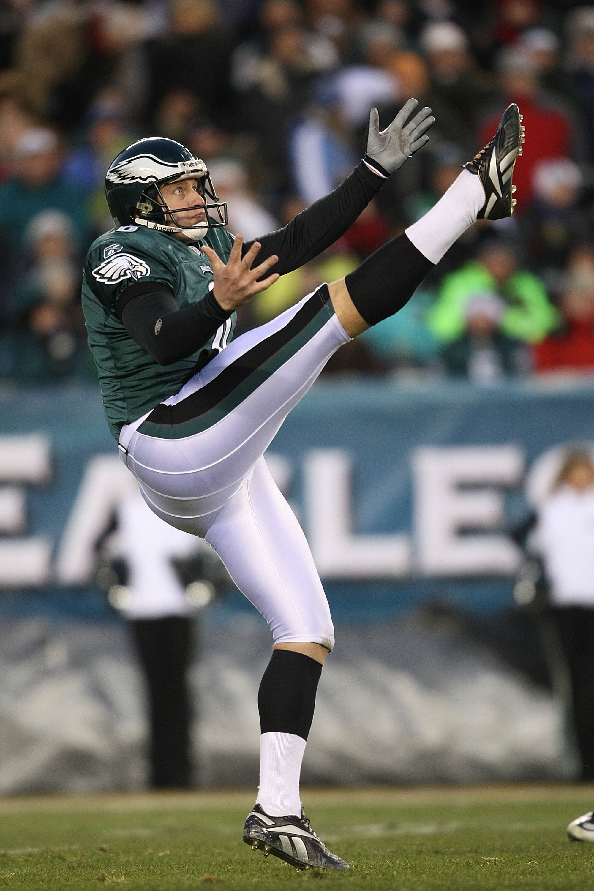 PHILADELPHIA - DECEMBER 20:  Sav Rocca #6 of the Philadelphia Eagles punts against the San Francisco 49ers at Lincoln Financial Field on December 20, 2009 in Philadelphia, Pennsylvania.  (Photo by Nick Laham/Getty Images)
