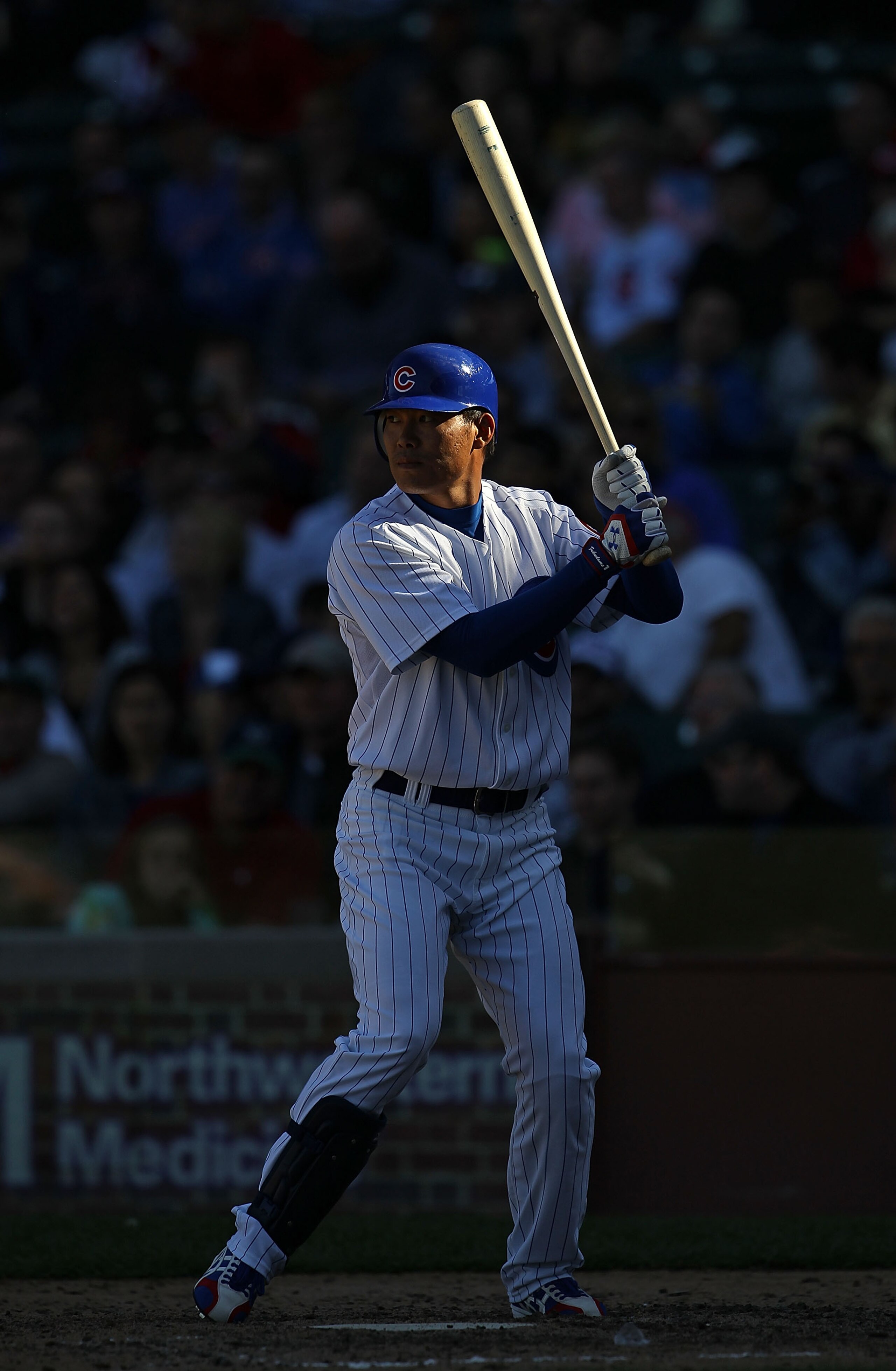 CHICAGO - SEPTEMBER 24: Kosuke Fukudome #1 of the Chicago Cubs prepares to bat against the St. Louis Cardinals at Wrigley Field on September 24, 2010 in Chicago, Illinois. The Cardinals defeated the Cubs 7-1. (Photo by Jonathan Daniel/Getty Images)