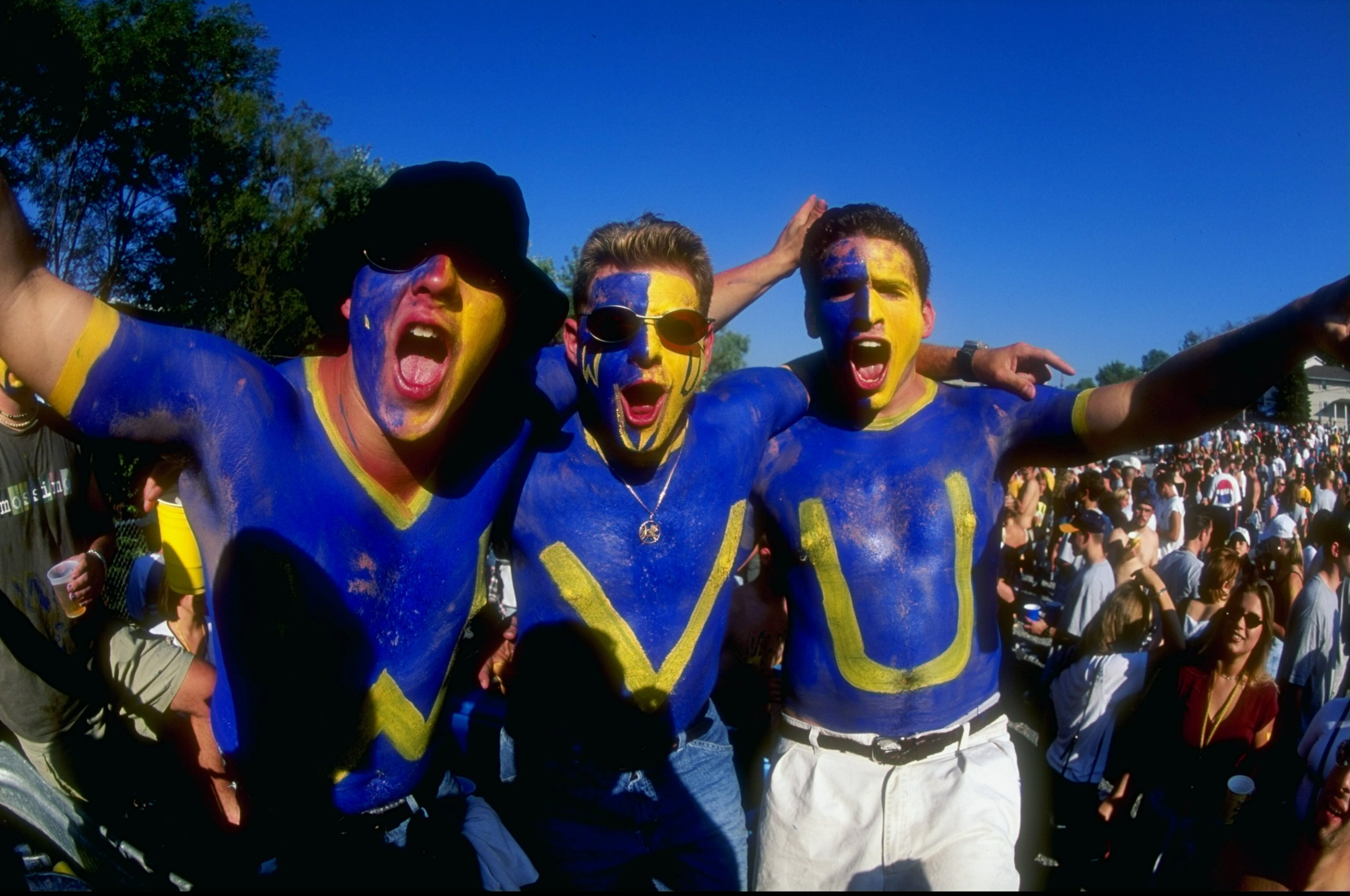 5 Sep 1998:  General view of fans attending a game between the Ohio State Buckeyes and the West Virginia Mountaineers at the West Virginia University in Morganstown, West Virginia. The Buckeyes defeated the Mountaineers 34-17.
