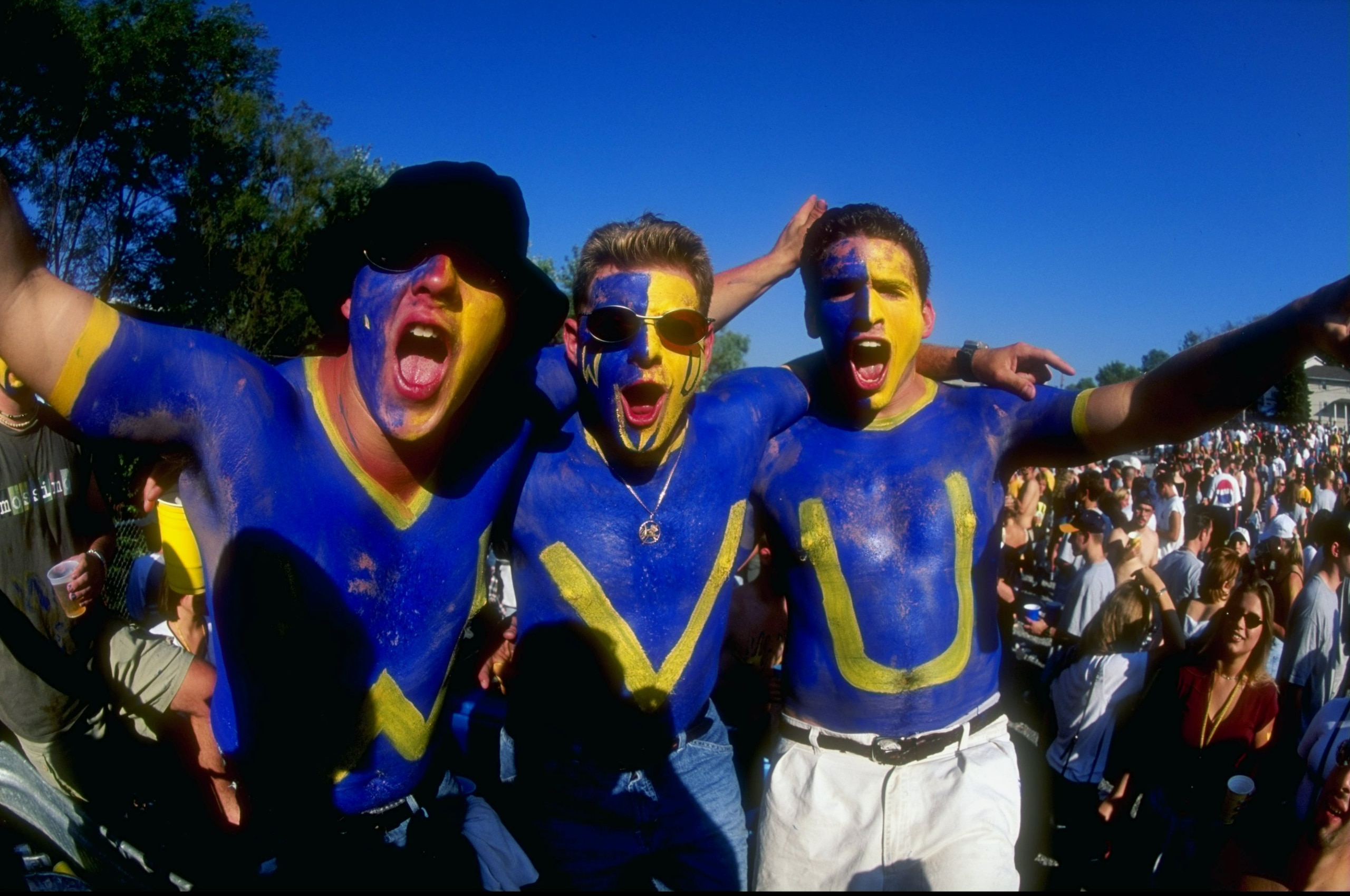 5 Sep 1998:  General view of fans attending a game between the Ohio State Buckeyes and the West Virginia Mountaineers at the West Virginia University in Morganstown, West Virginia. The Buckeyes defeated the Mountaineers 34-17.
