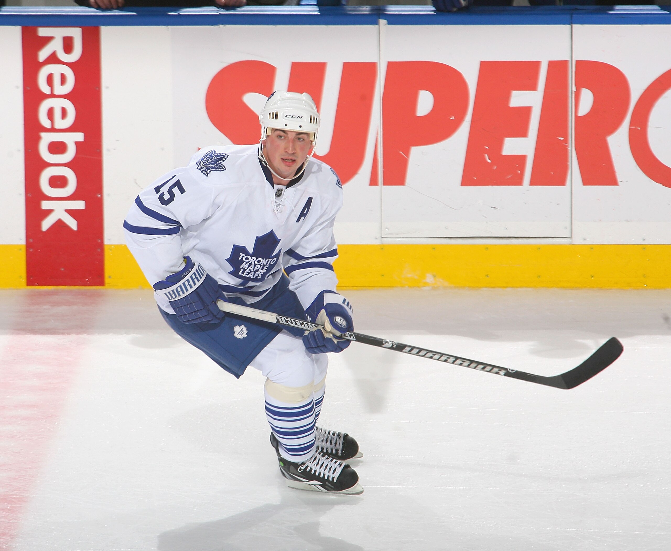 BUFFALO, NY - NOVEMBER 26:  Tomas Kaberle #15 of the Toronto Maple Leafs skates against the Buffalo Sabres at HSBC Arena on November 26, 2010 in Buffalo, New York. Buffalo won 3-1.  (Photo by Rick Stewart/Getty Images)