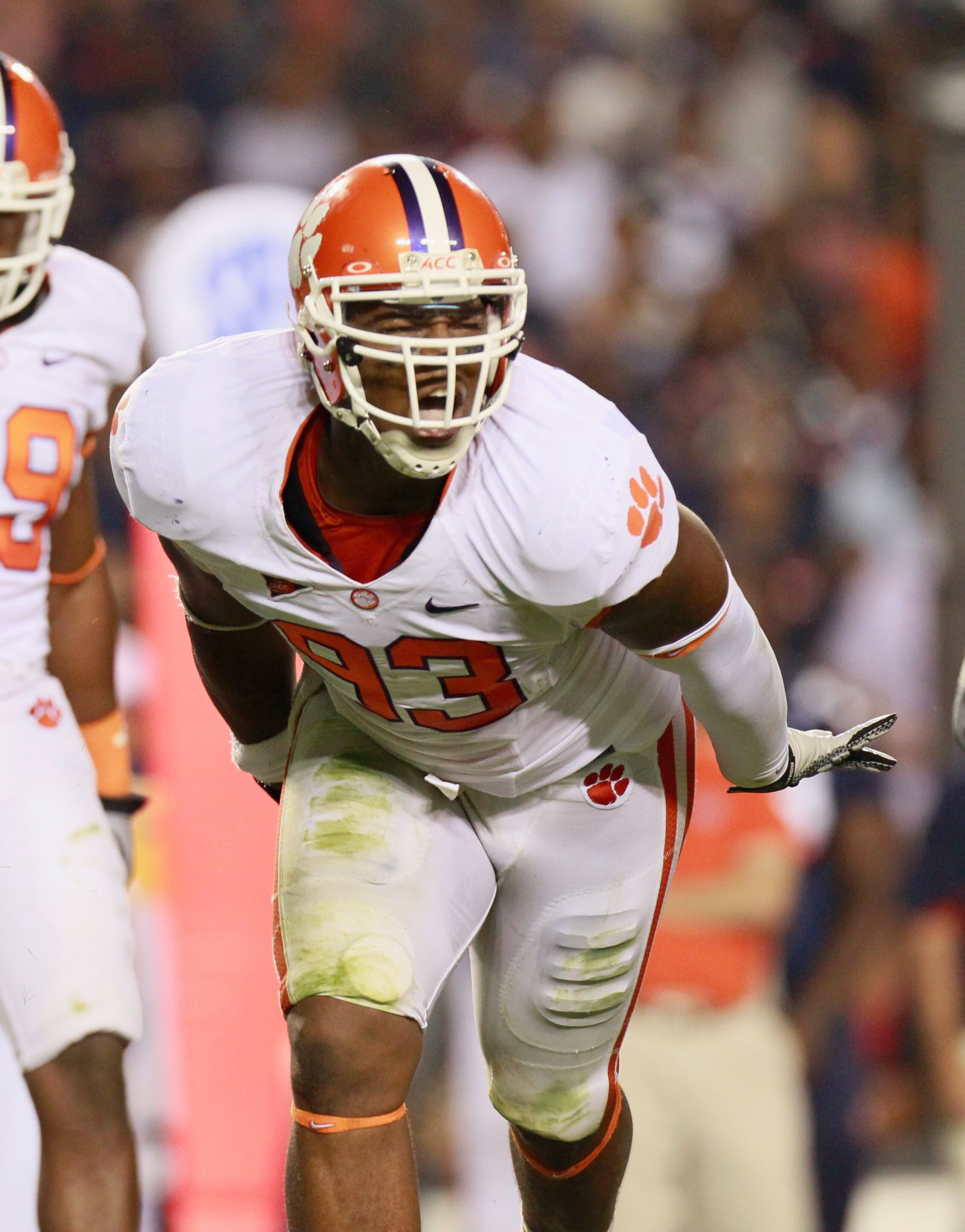 AUBURN, AL - SEPTEMBER 18:  Da'Quan Bowers #93 of the Clemson Tigers against the Auburn Tigers at Jordan-Hare Stadium on September 18, 2010 in Auburn, Alabama.  (Photo by Kevin C. Cox/Getty Images)
