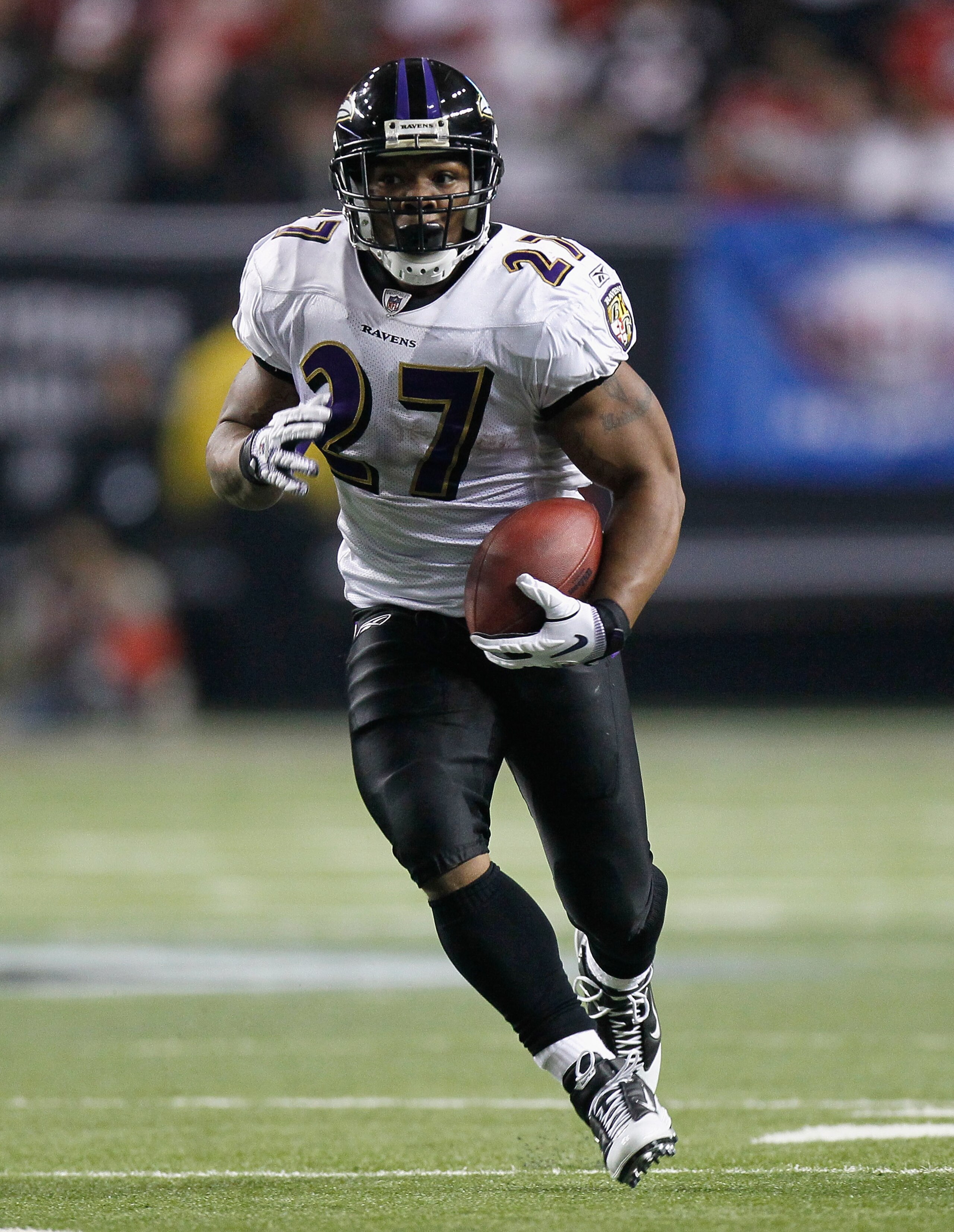 ATLANTA - NOVEMBER 11:  Ray Rice #27 of the Baltimore Ravens against the Atlanta Falcons at Georgia Dome on November 11, 2010 in Atlanta, Georgia.  (Photo by Kevin C. Cox/Getty Images)
