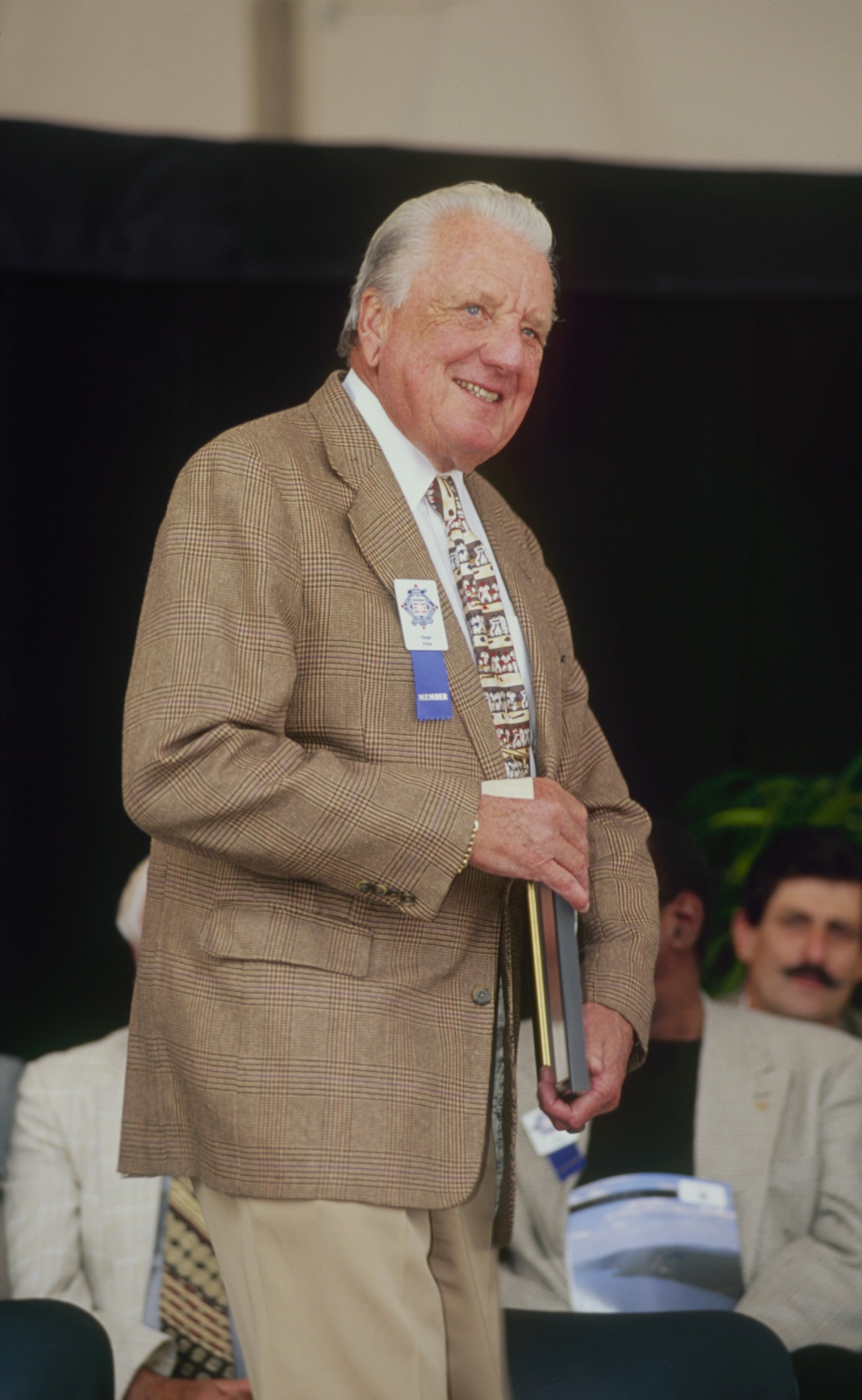 COOPERSTOWN, NY - AUGUST 3:  Ralph Kiner is honored during the Hall of Fame Induction Ceremony on August 3, 1997 at the Clark Sports Center in Cooperstown, New York.  (Photo by Tomasso DeRosa/Getty Images)