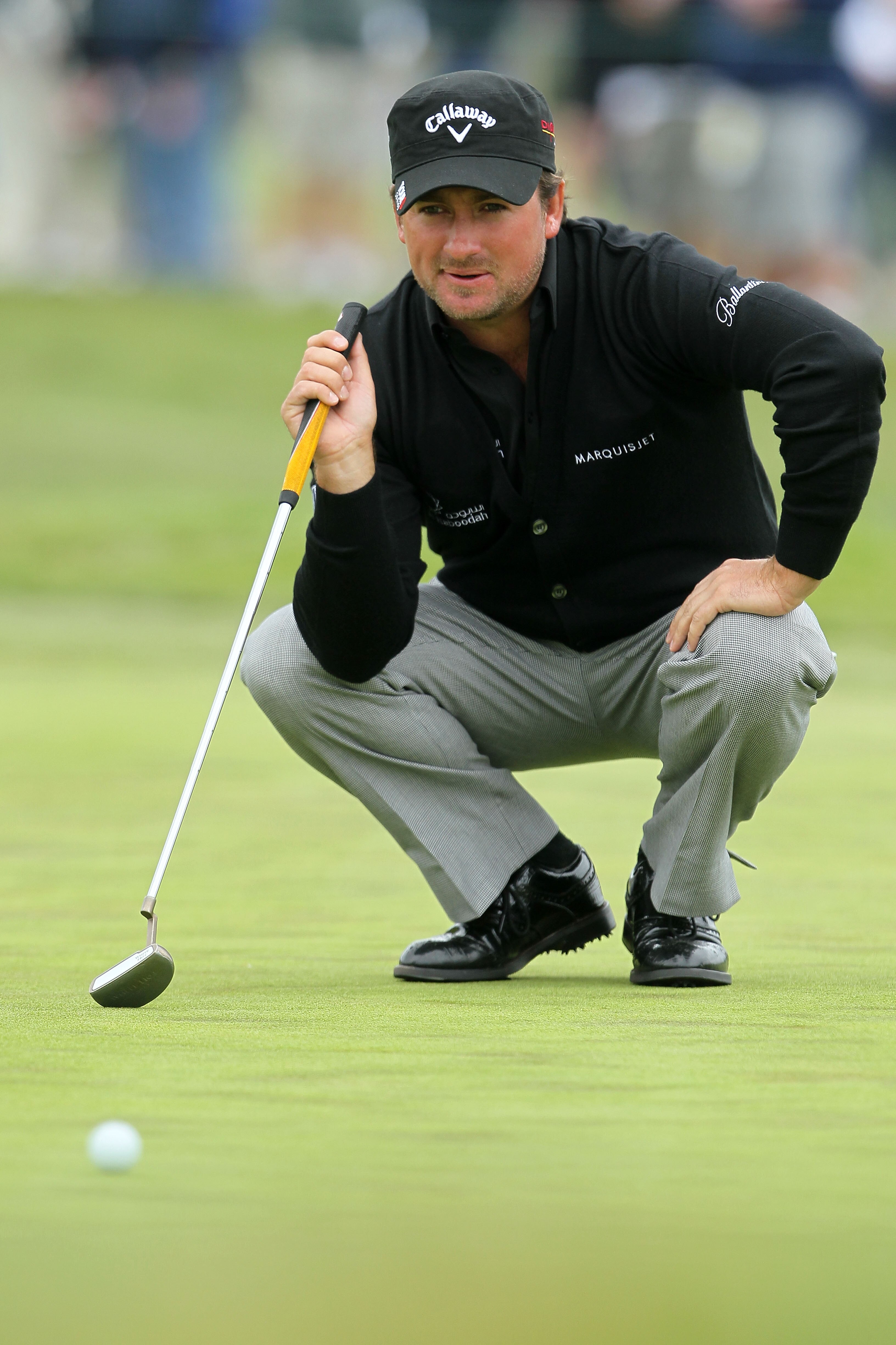 PEBBLE BEACH, CA - JUNE 18:  Graeme McDowell of Northern Ireland lines up a putt during the second round of the 110th U.S. Open at Pebble Beach Golf Links on June 18, 2010 in Pebble Beach, California.  (Photo by Jeff Gross/Getty Images)