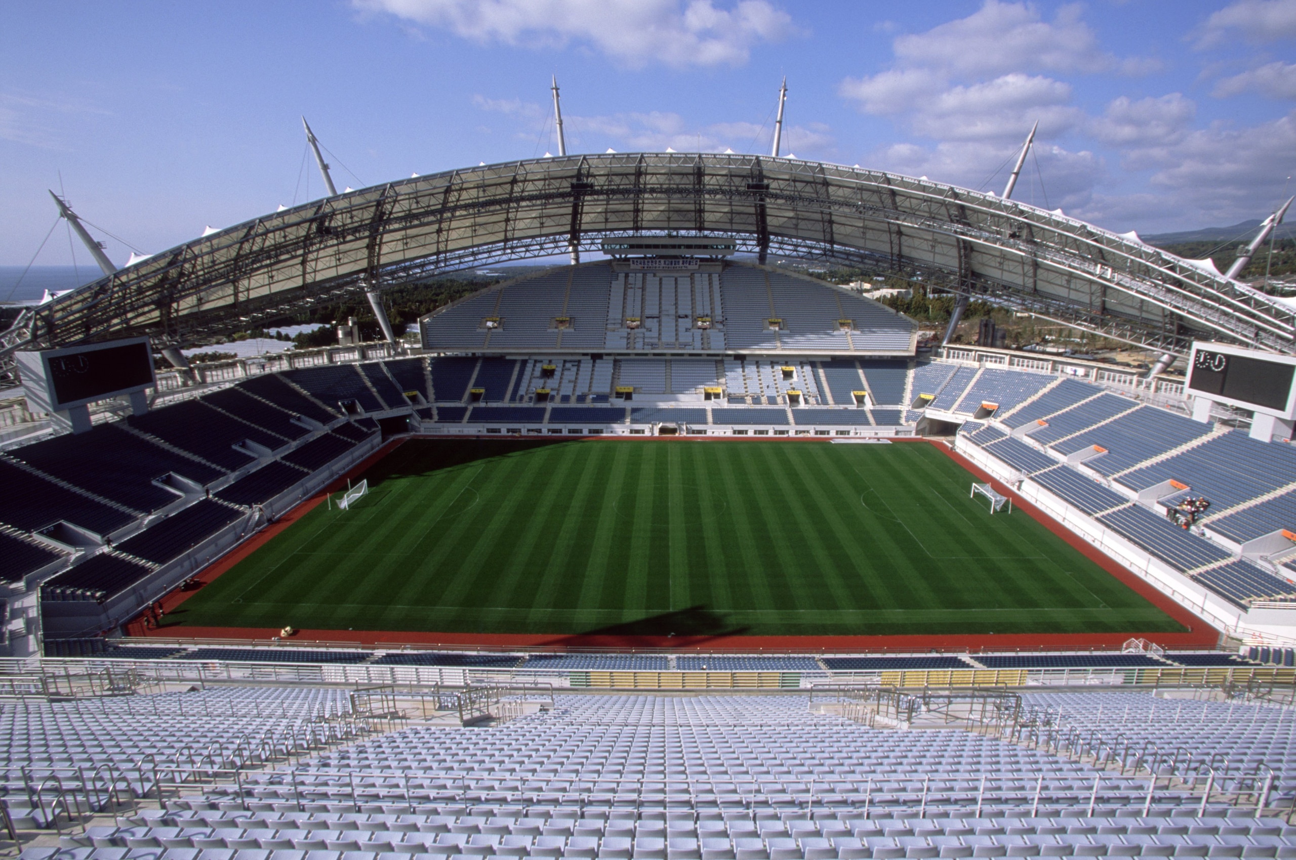 Nov 2001:  General view of the Sogwipo (Jeju) World Cup Stadium which will be one of the venues for the FIFA World Cup Finals 2002 in Sogwipo, Korea. \ Mandatory Credit: Ben Radford /Allsport