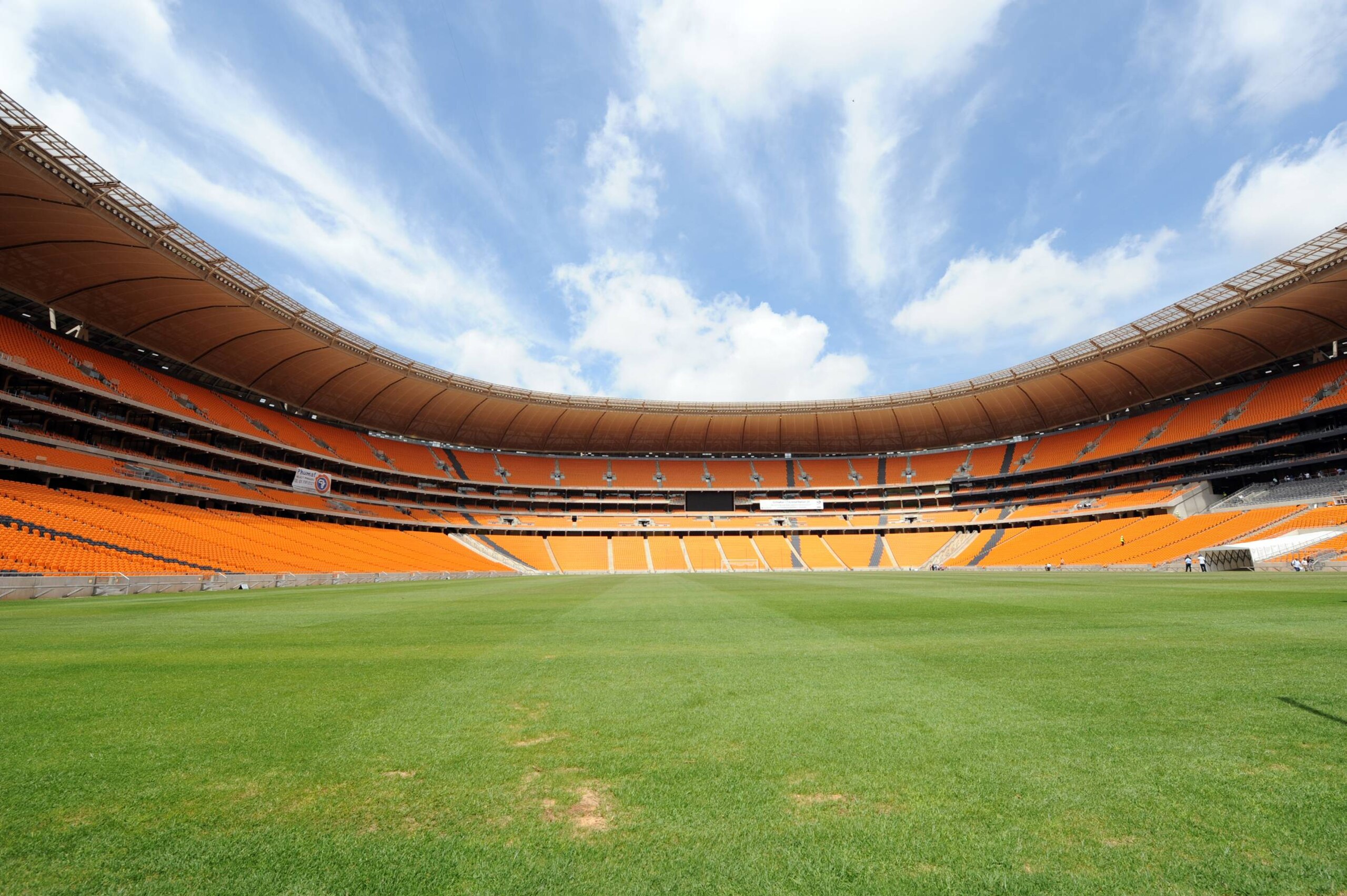 JOHANNESBURG, SOUTH AFRICA - MARCH 16: (NO SALES) In this handout image provided by the 2010 FIFA World Cup Organising Committee South Africa General view during the FIFA Stadium Inspection Tour at Soccer City on March 16, 2010 in Johannesburg, South Afri