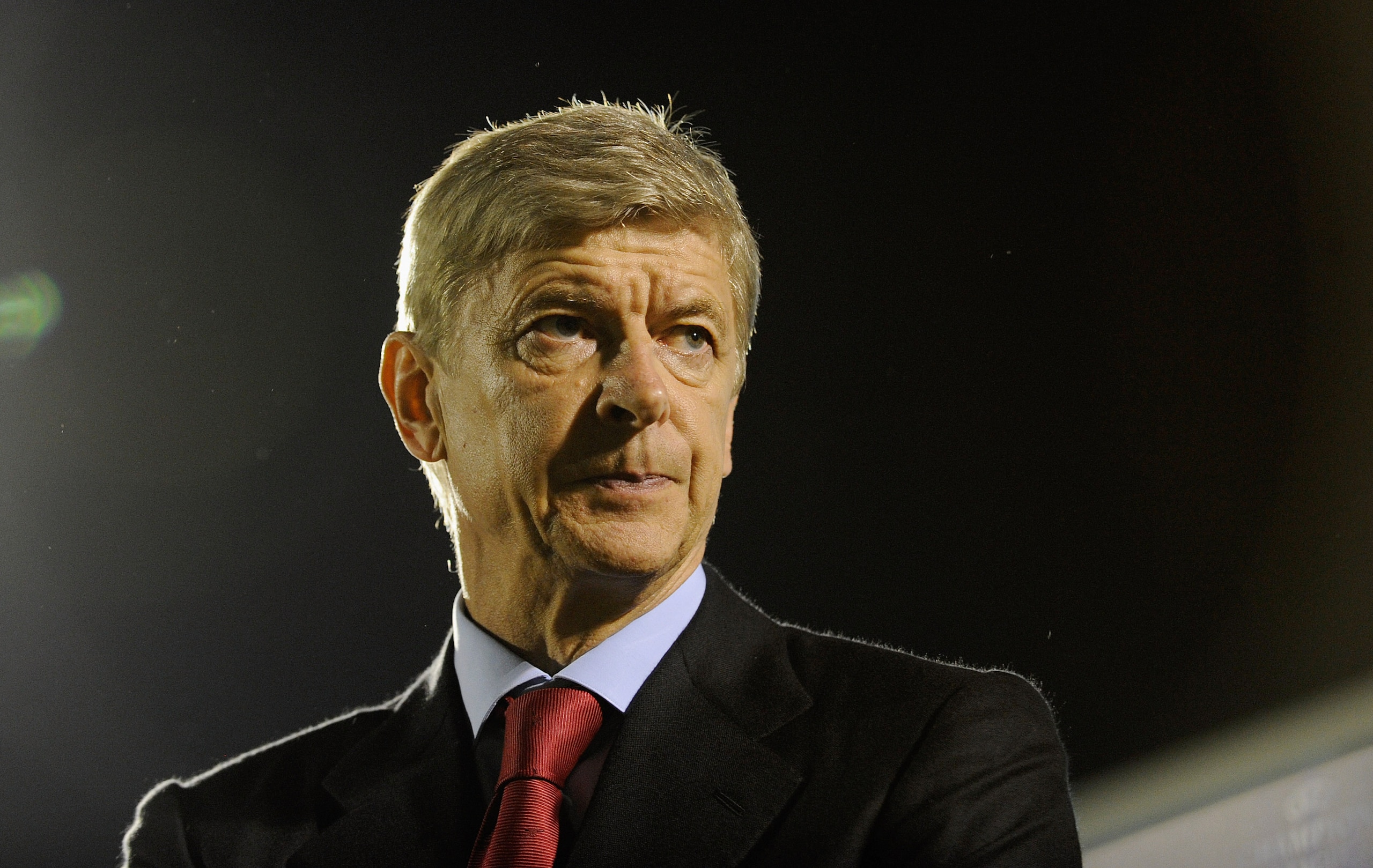 BELGRADE, SERBIA - SEPTEMBER 28: Arsenal manager Arsene Wenger looks on during the UEFA Champions League Group H match between FK Partizan and Arsenal at the Partizan Stadium on September 28, 2010 in Belgrade, Serbia.  (Photo by Michael Regan/Getty Images