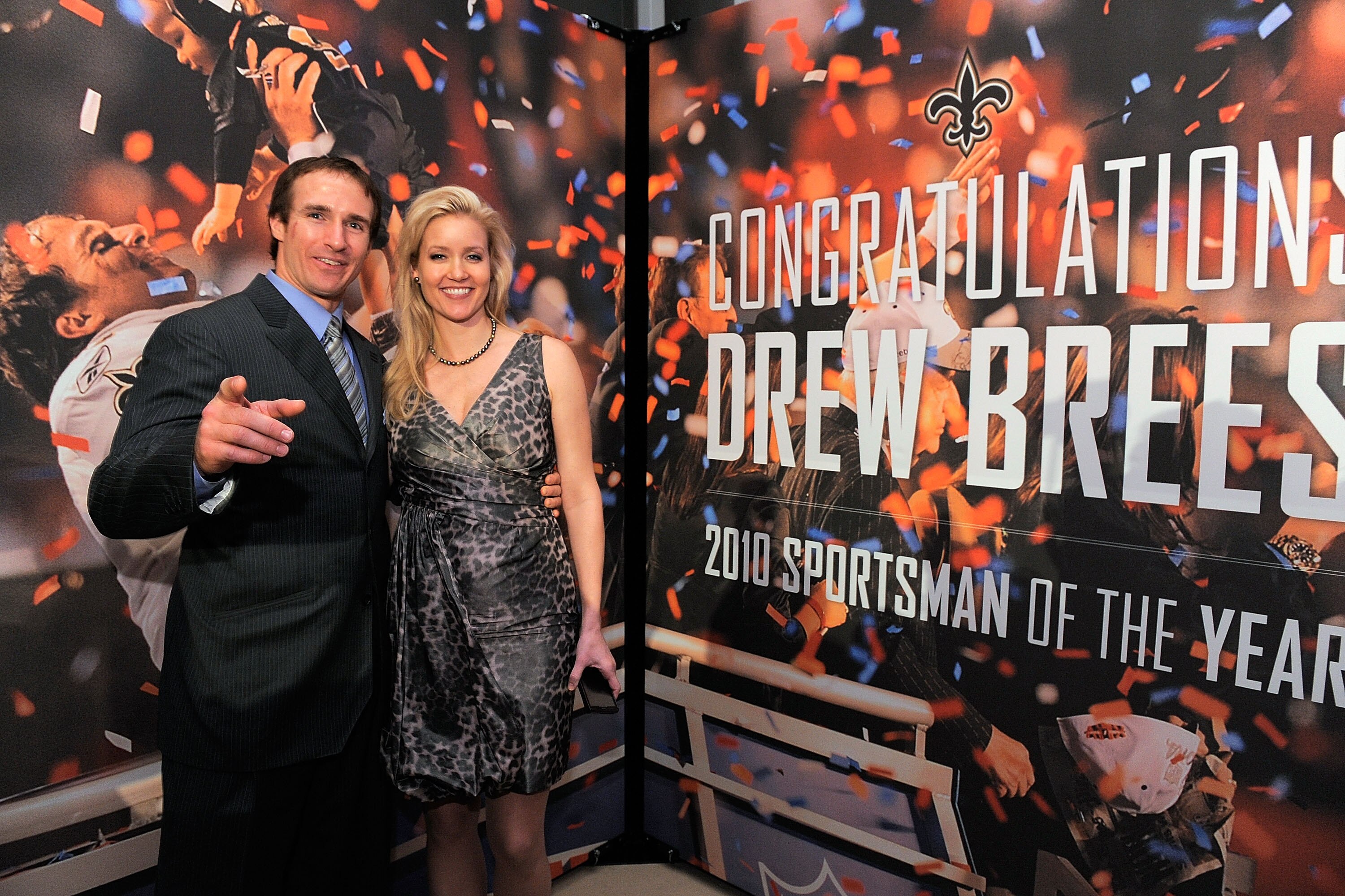 NEW YORK, NY - NOVEMBER 30:  Sportsman of the Year Drew Brees of the New Orleans Saints and Brittany Brees attend the 2010 Sports Illustrated Sportsman of the Year Celebration at IAC Building on November 30, 2010 in New York City.  (Photo by Jemal Countes