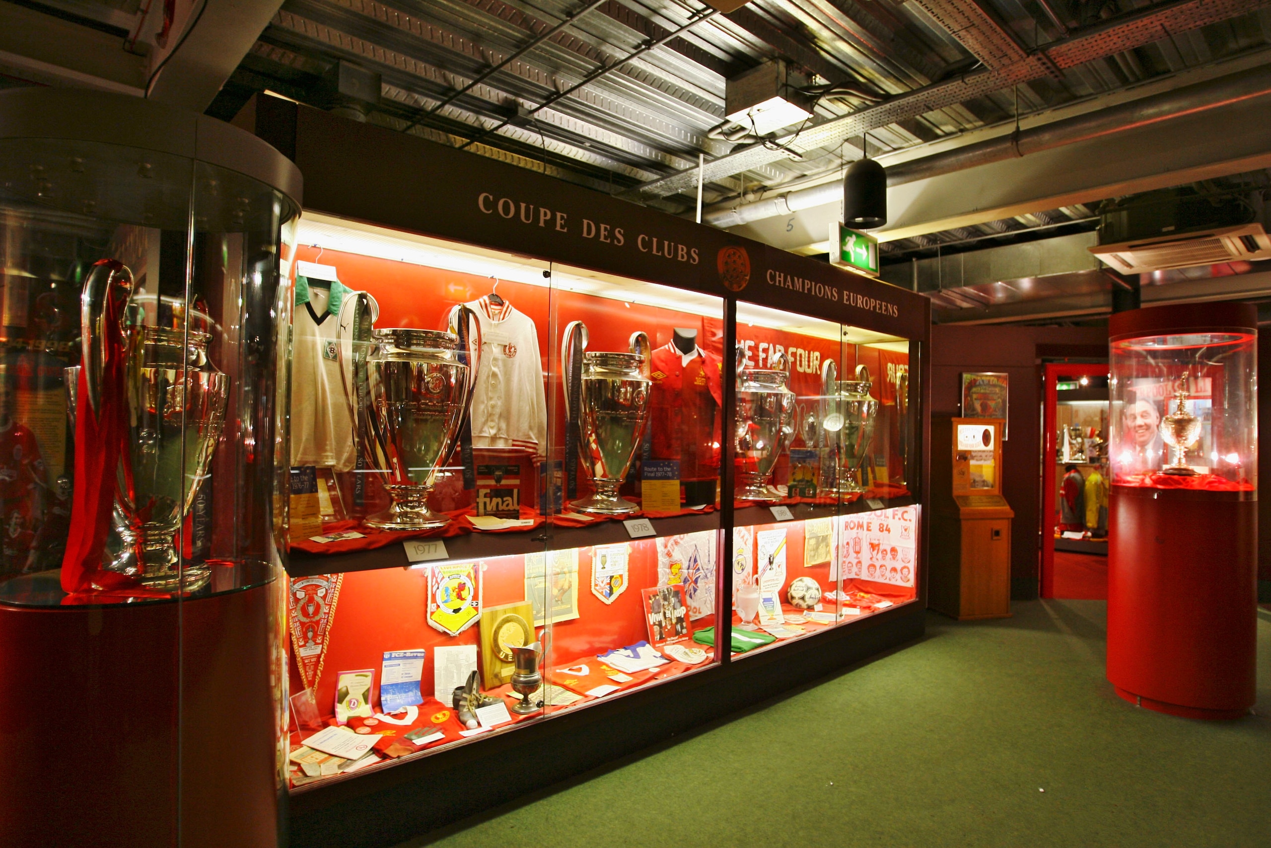 LIVERPOOL, ENGLAND - FEBRUARY 14:  The trophy cabinet at Anfield home of Liverpool Football Club on February 14, 2007 in Liverpool, England. (Photo by Clive Brunskill/Getty Images)