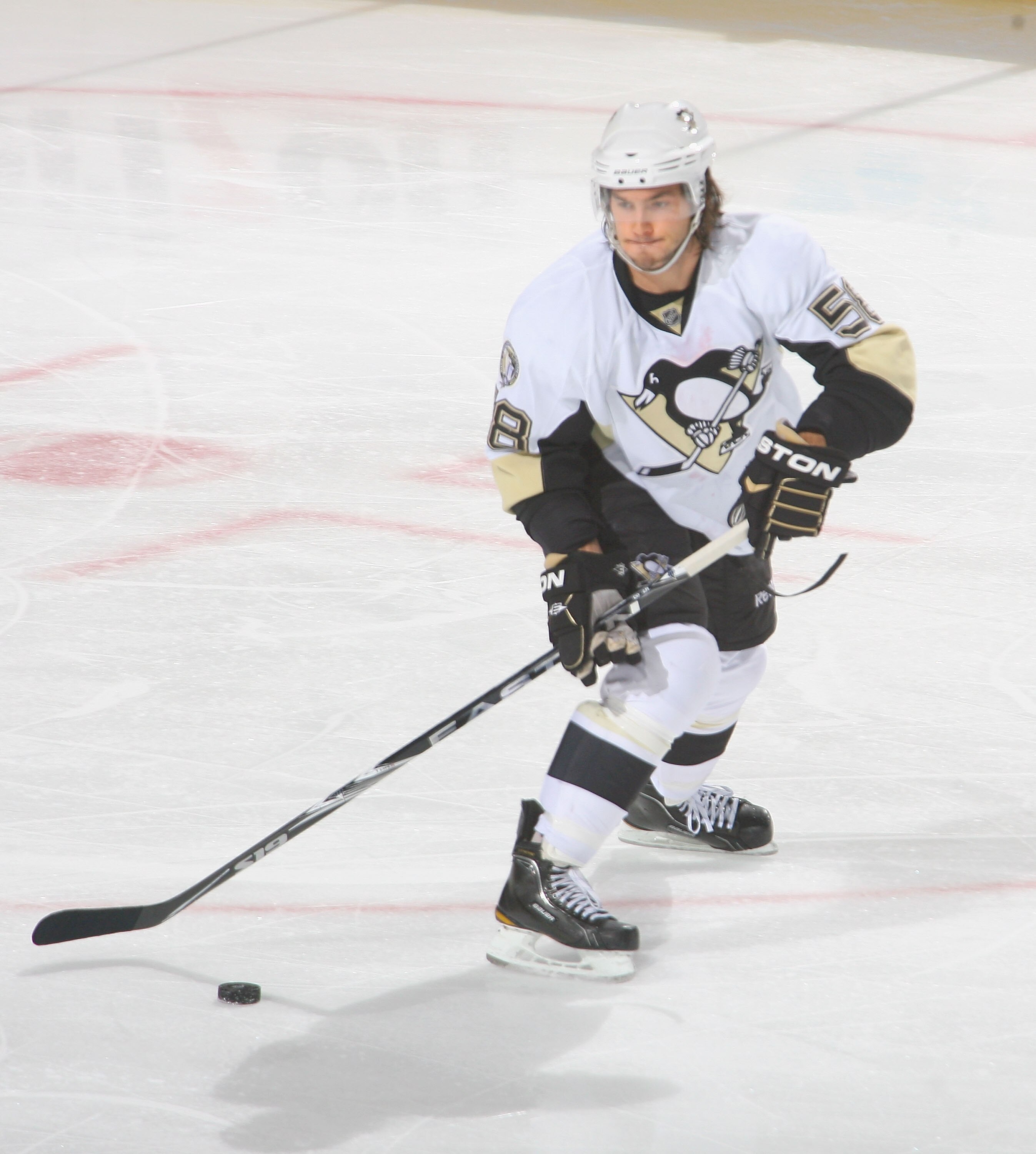 BUFFALO, NY - NOVEMBER 24:  Kris Letang #58 of the Pittsburgh Penguins skates against the Buffalo Sabres  at HSBC Arena  on November 24, 2010 in Buffalo, New York. Pittsburgh won 1-0.  (Photo by Rick Stewart/Getty Images)