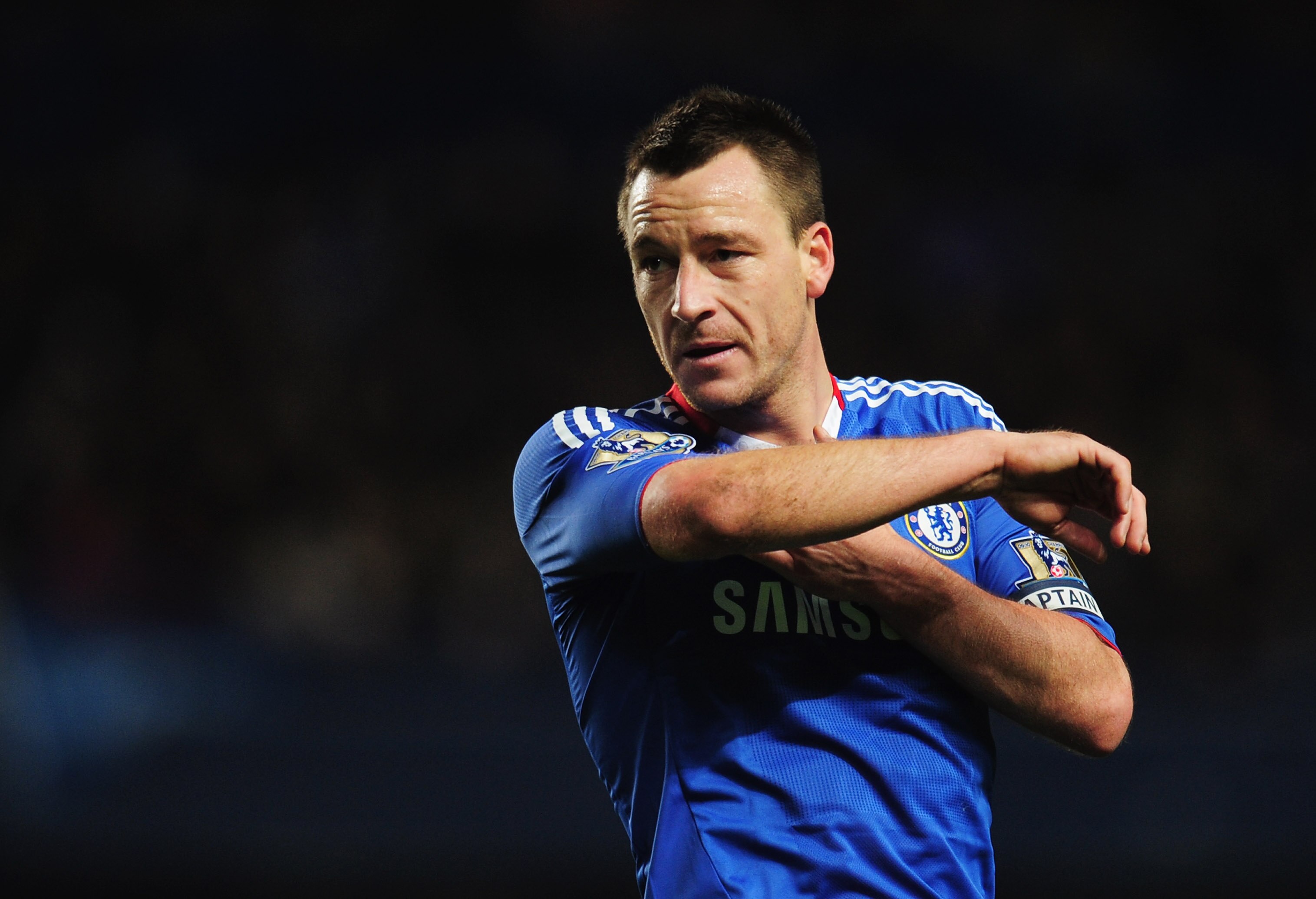 LONDON, ENGLAND - DECEMBER 04:  Captain John Terry of Chelsea looks on during the Barclays Premier League match between Chelsea and Everton at Stamford Bridge on December 4, 2010 in London, England.  (Photo by Shaun Botterill/Getty Images)