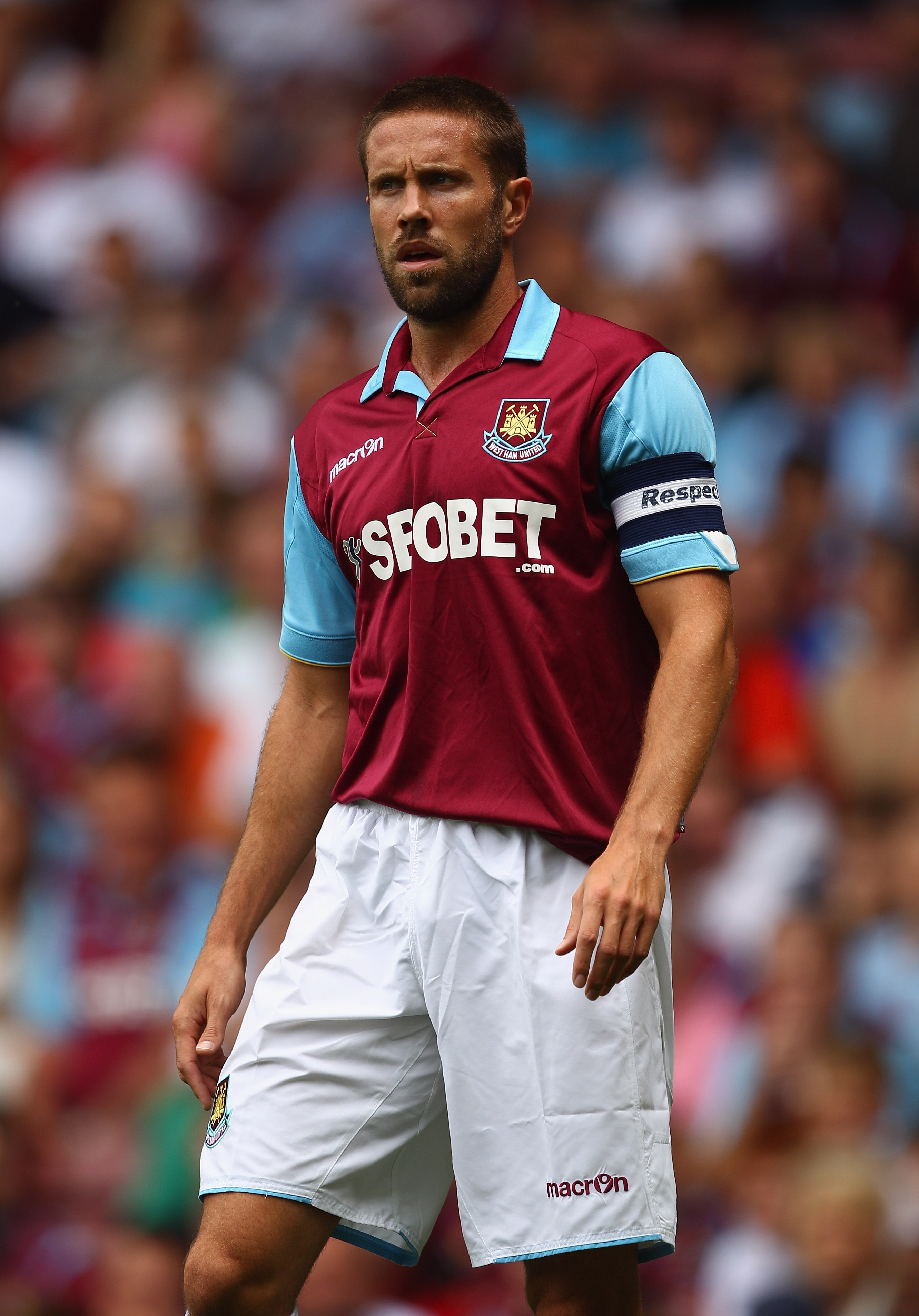 LONDON, ENGLAND - AUGUST 07:  Matthew Upson of West Ham in action during the pre-season friendly match between West Ham United and Deportivo La Coruna at Upton Park on August 7, 2010 in London, England.  (Photo by Richard Heathcote/Getty Images)