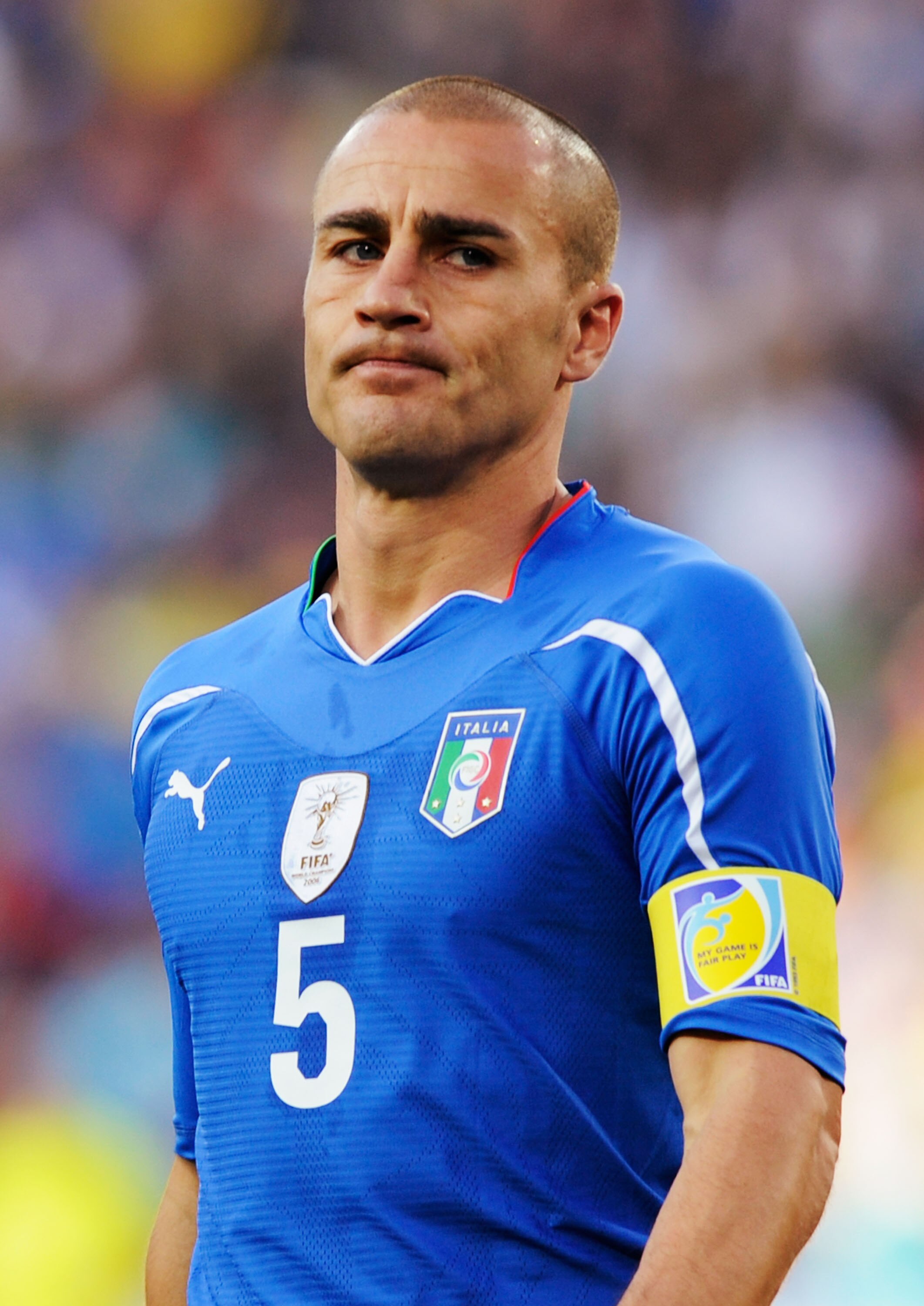 JOHANNESBURG, SOUTH AFRICA - JUNE 24: Fabio Cannavaro of Italy looks on during the 2010 FIFA World Cup South Africa Group F match between Slovakia and Italy at Ellis Park Stadium on June 24, 2010 in Johannesburg, South Africa.  (Photo by Claudio Villa/Get