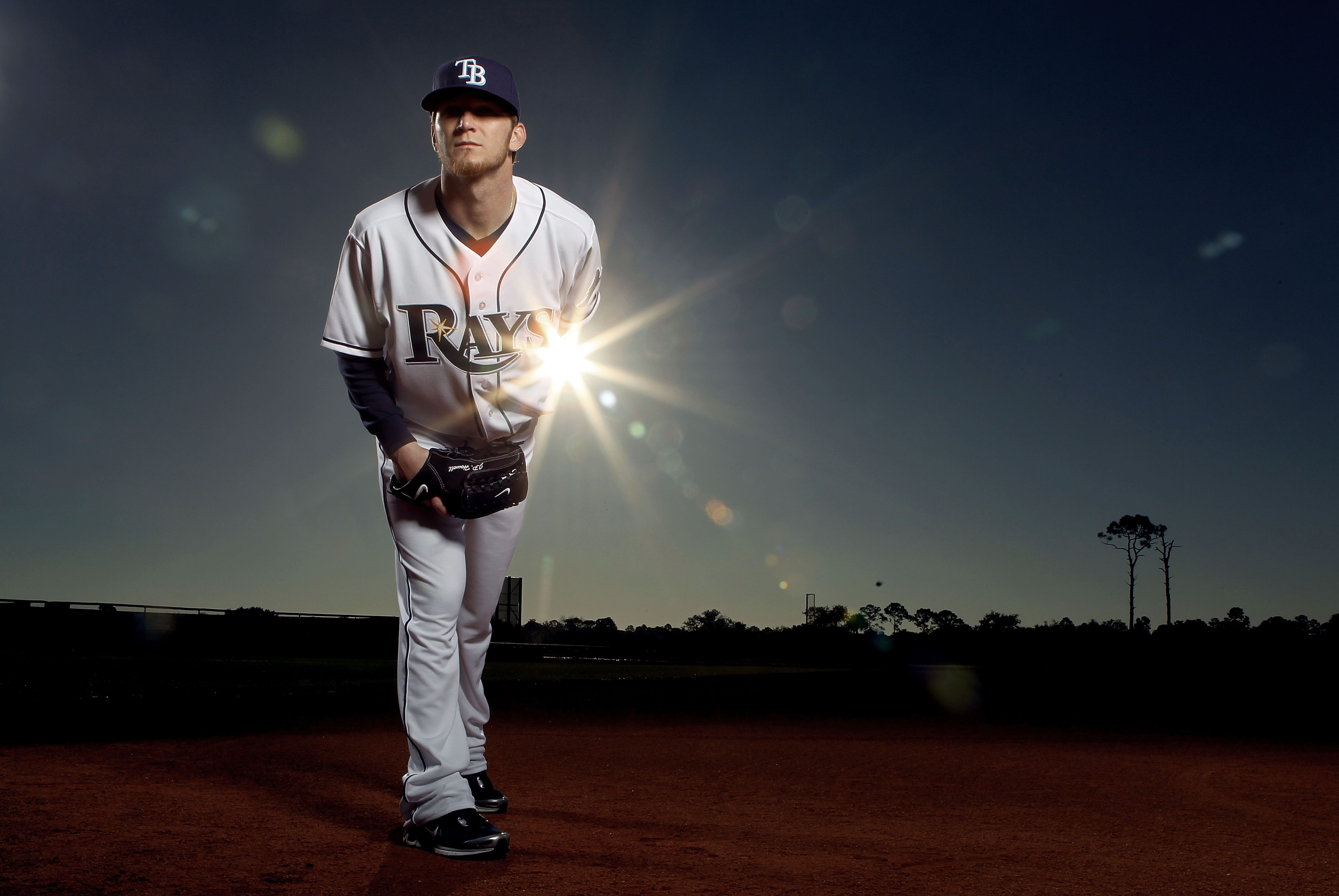 PORT CHARLOTTE, FL - FEBRUARY 26:  (EDITOR'S NOTE: IMAGE HAS BEEN DIGITALLY DESATURATED) J.P. Howell #39 of the Tampa Bay Rays poses for a photo during Spring Training Media Photo Day at Charlotte County Sports Park on February 26, 2010 in Port Charlotte,