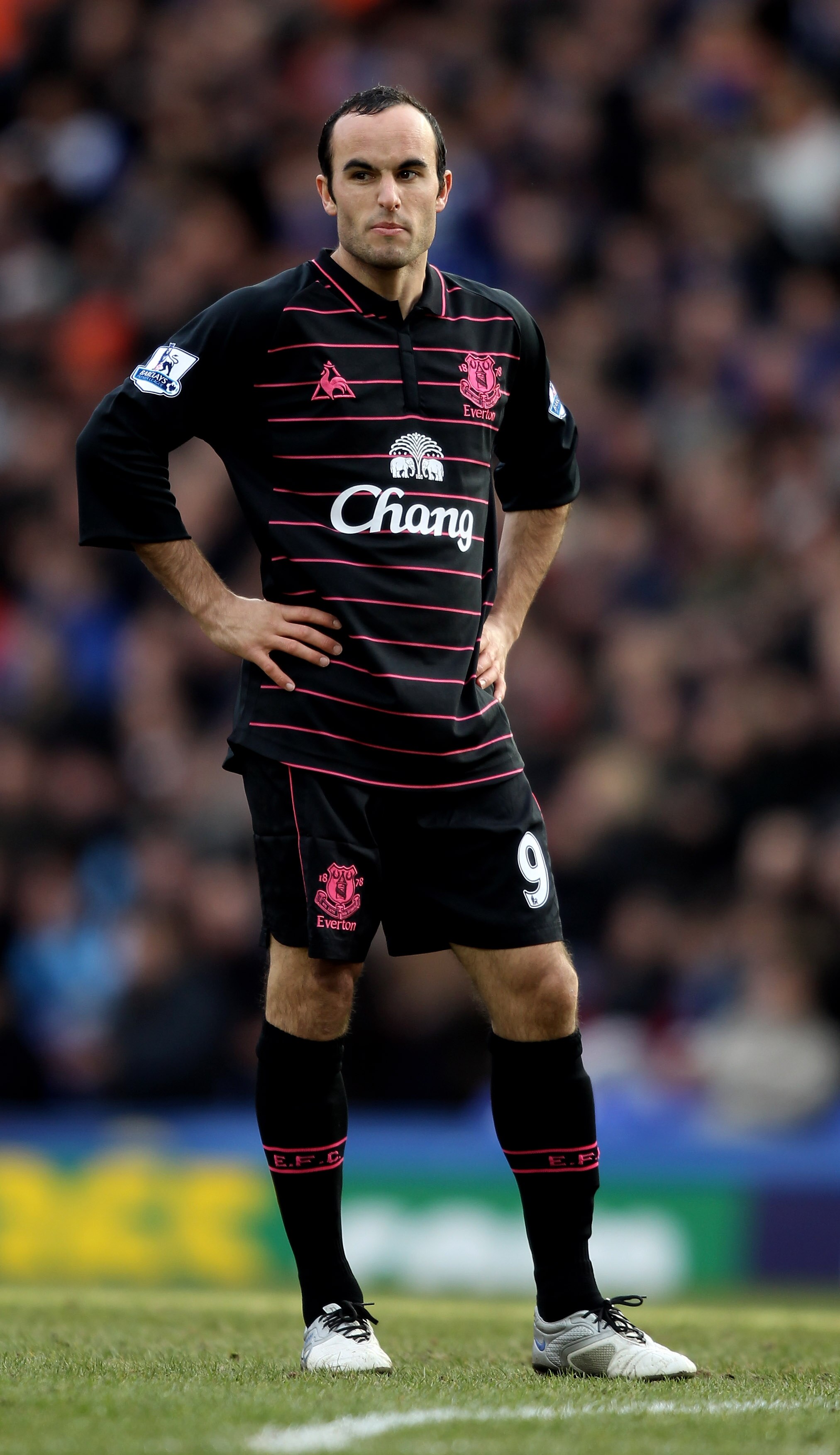 BIRMINGHAM, ENGLAND - MARCH 13: Landon Donovan of Everton during the Barclays Premier League match between Birmingham City and Everton at St. Andrews Stadium on March 13, 2010 in Birmingham, England.  (Photo by Ross Kinnaird/Getty Images)
