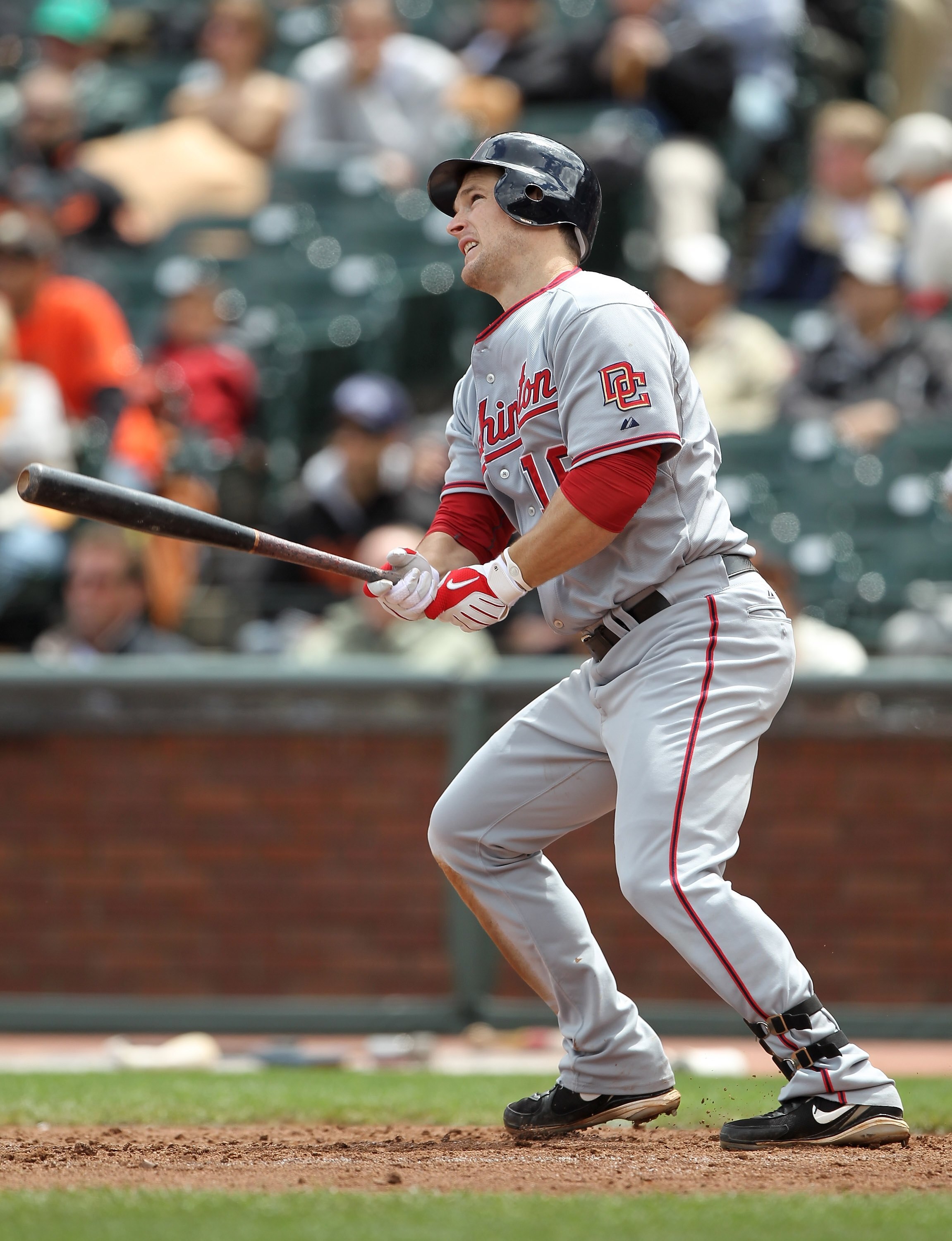 SAN FRANCISCO - MAY 27:  Josh Willingham #16 of the Washington Nationals bats against the San Francisco Giants during an MLB game at AT&T Park on May 27, 2010 in San Francisco, California.  (Photo by Jed Jacobsohn/Getty Images)