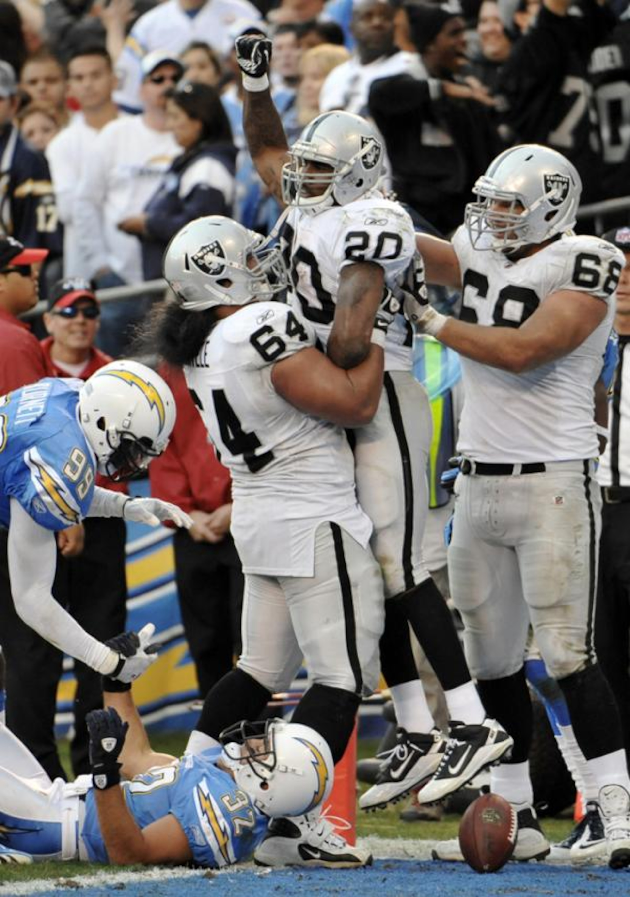 The Raider offensive line had their best game in a long time.