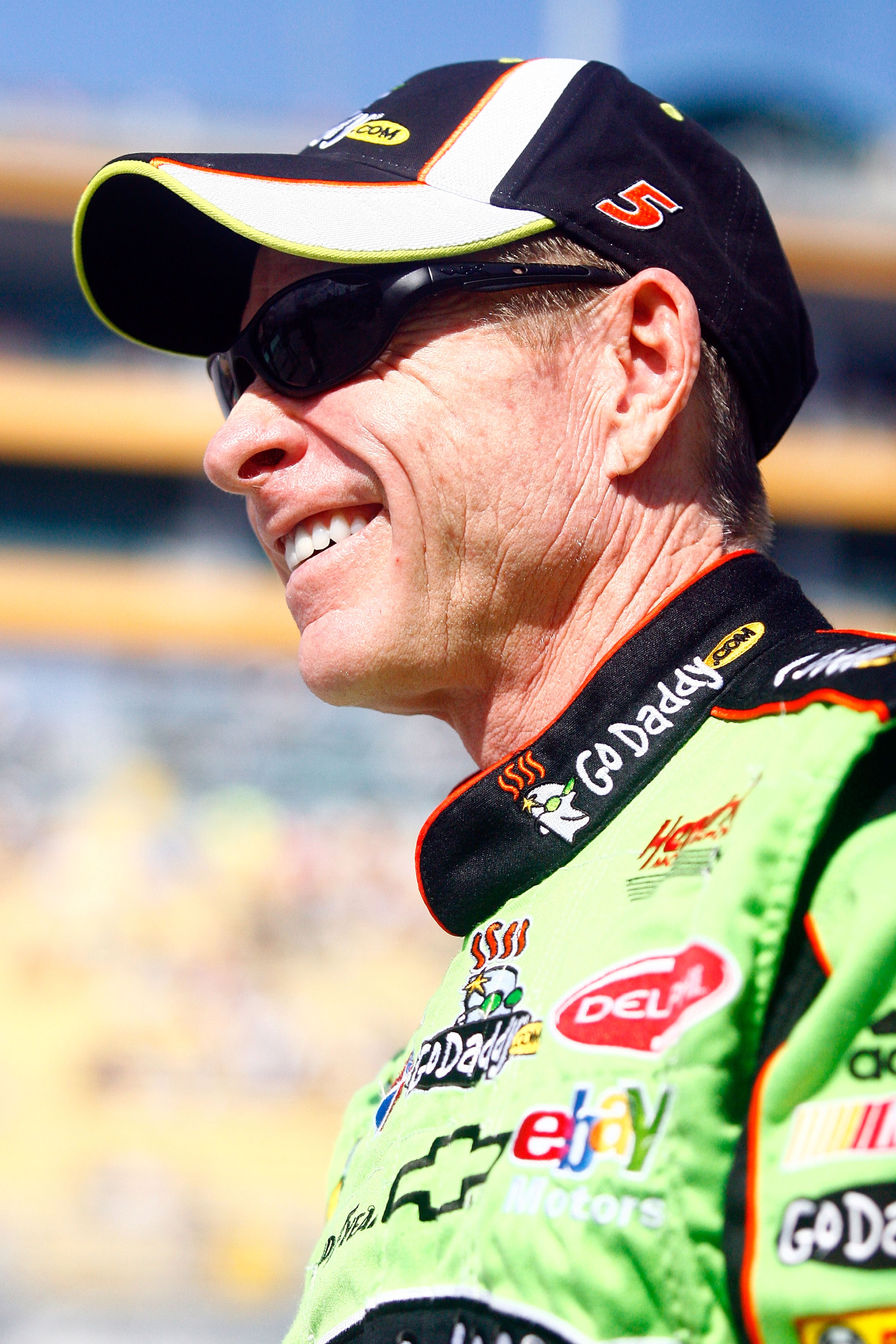 HOMESTEAD, FL - NOVEMBER 21: Mark Martin, driver of the #5 GoDaddy.com Chevrolet, stands on pit road prior to the NASCAR Sprint Cup Series Ford 400 at Homestead-Miami Speedway on November 21, 2010 in Homestead, Florida. (Photo by Jason Smith/Getty Image HOMESTEAD, FL - NOVEMBER 21: Mark Martin, driver of the #5 GoDaddy.com Chevrolet, stands on pit road prior to the NASCAR Sprint Cup Series Ford 400 at Homestead-Miami Speedway on November 21, 2010 in Homestead, Florida. (Photo by Jason Smith/Getty Image