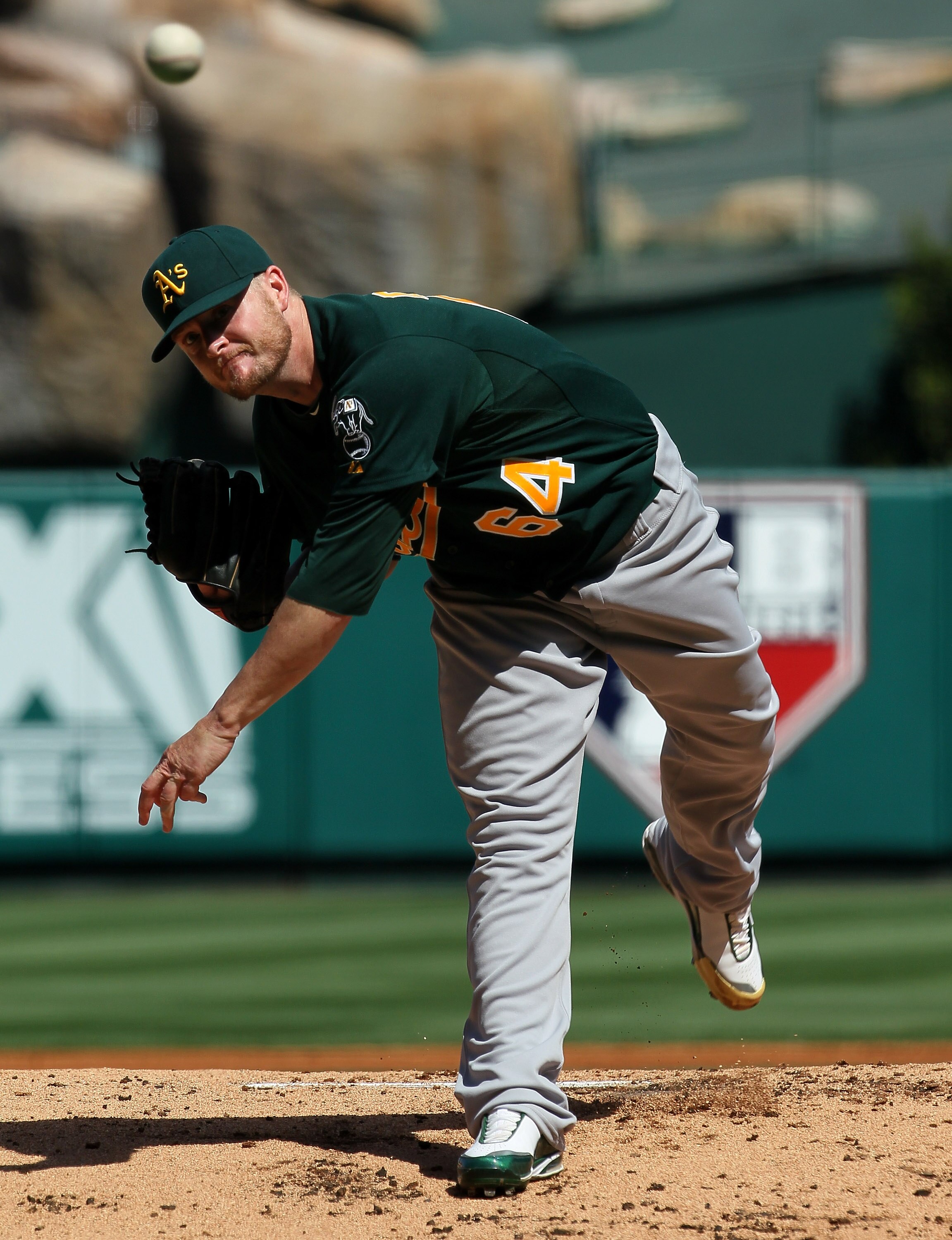 ANAHEIM, CA - SEPTEMBER 29:  Bobby Cramer #64 of the Oakland Athletics throws a pitch against the Los Angeles Angels of Anaheim on September 29, 2010 at Angel Stadium in Anaheim, California.  (Photo by Stephen Dunn/Getty Images)