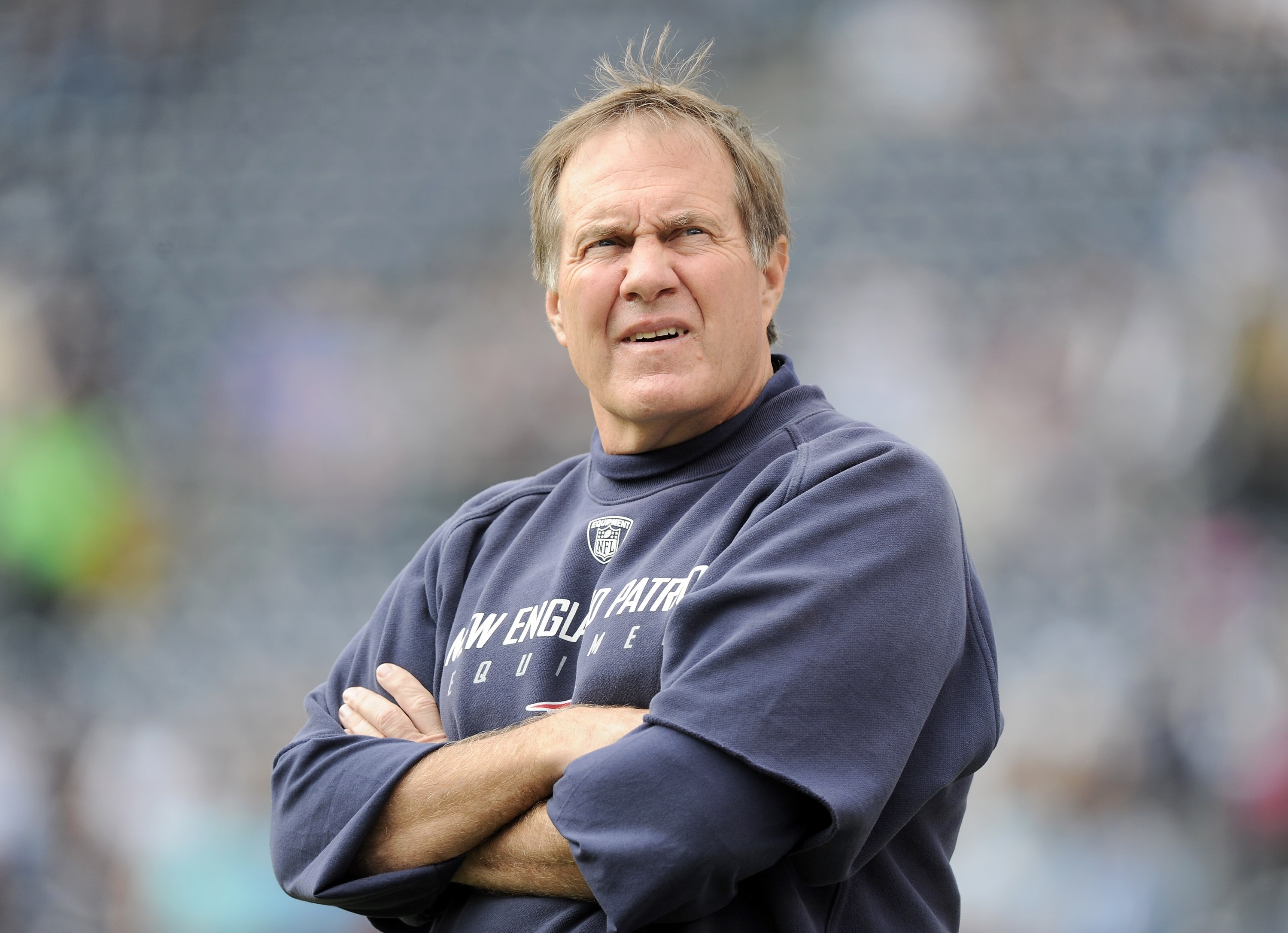 SAN DIEGO - OCTOBER 24:  Head Coach Bill Belichick of the New England Patriots during warm up against the San Diego Chargers at Qualcomm Stadium on October 24, 2010 in San Diego, California.  (Photo by Harry How/Getty Images)