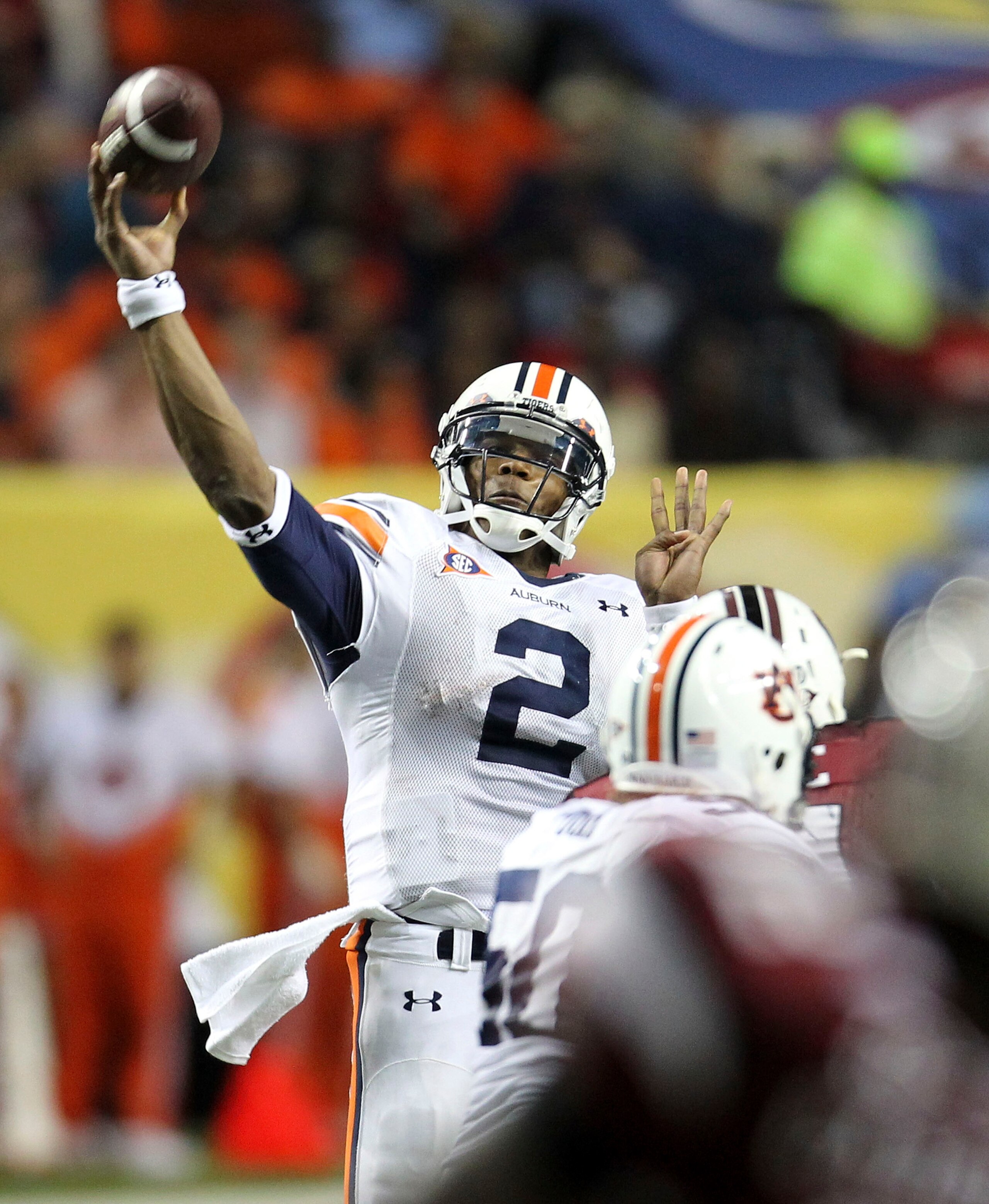 ATLANTA - DECEMBER 04: Quarterback Cam Newton #2 of the Auburn Tigers passes the ball during the 2010 SEC Championship against the South Carolina Gamecocks at Georgia Dome on December 4, 2010 in Atlanta, Georgia. (Photo by Mike Zarrilli/Getty Images) ATLANTA - DECEMBER 04: Quarterback Cam Newton #2 of the Auburn Tigers passes the ball during the 2010 SEC Championship against the South Carolina Gamecocks at Georgia Dome on December 4, 2010 in Atlanta, Georgia. (Photo by Mike Zarrilli/Getty Images)