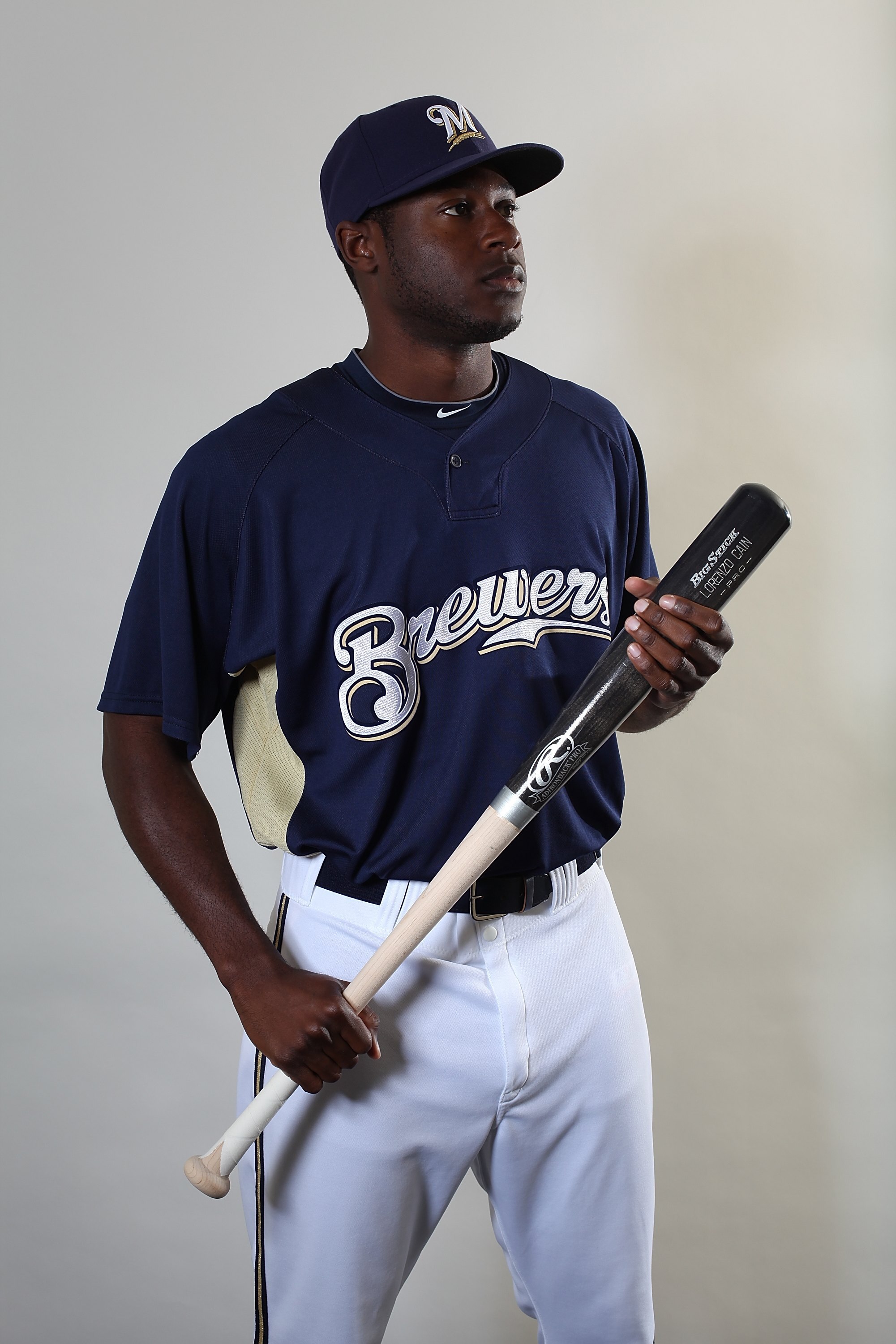 MARYVALE, AZ - MARCH 01:  Lorenzo Cain #36 poses for a portrait during the Milwaukee Brewers Photo Day at the Maryvale  Baseball Park on March 1, 2010 in Maryvale, Arizona.  (Photo by Jonathan Ferrey/Getty Images)