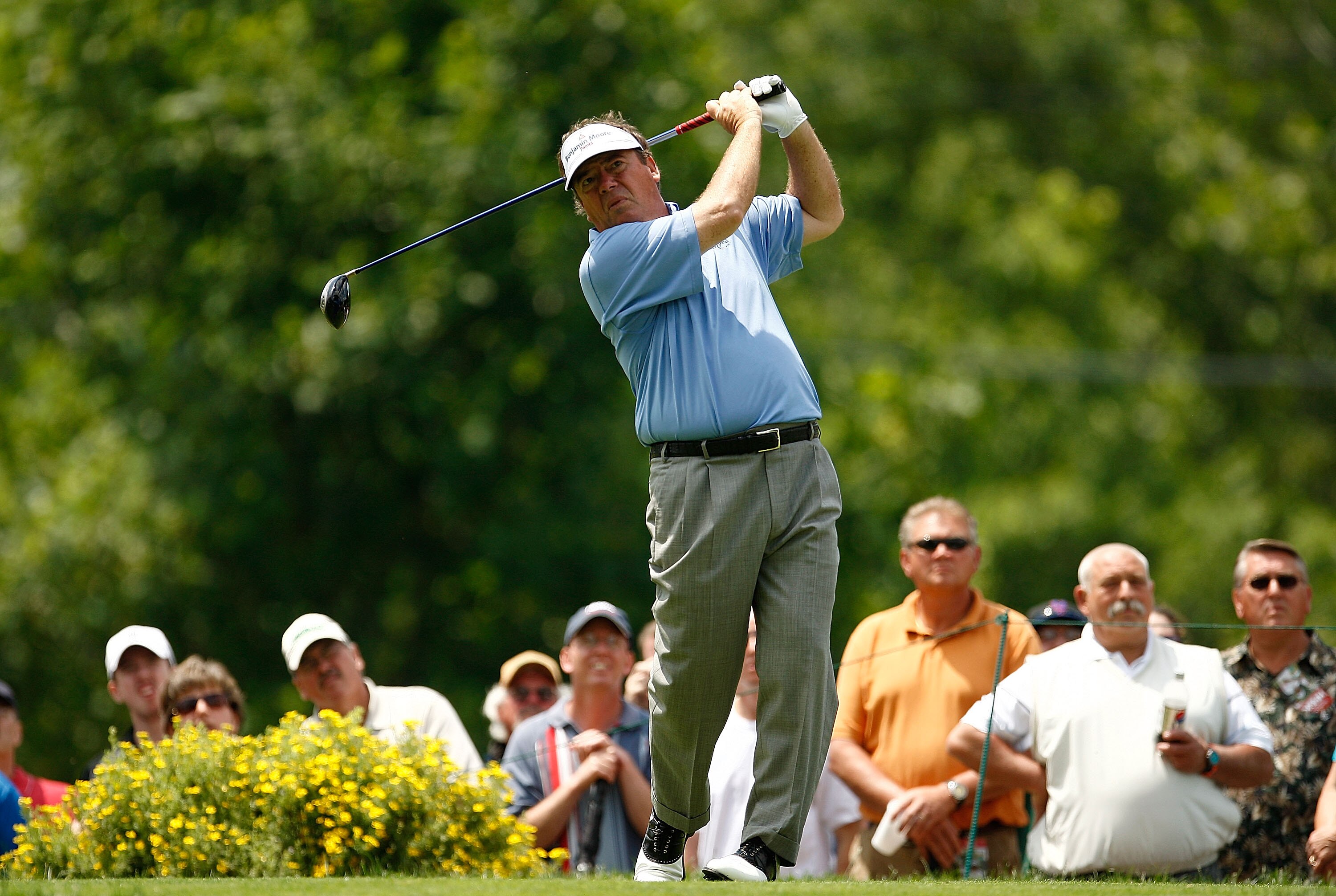 ENDICOTT, NY - JUNE 27:  Joey Sindelar hits his tee shot on the 9th hole during the second round of The Dick's Sporting Goods Open at En-Joie Golf Club on Saturday, June 27, 2009 in Endicott, New York  (Photo by Mike Ehrmann/Getty Images)