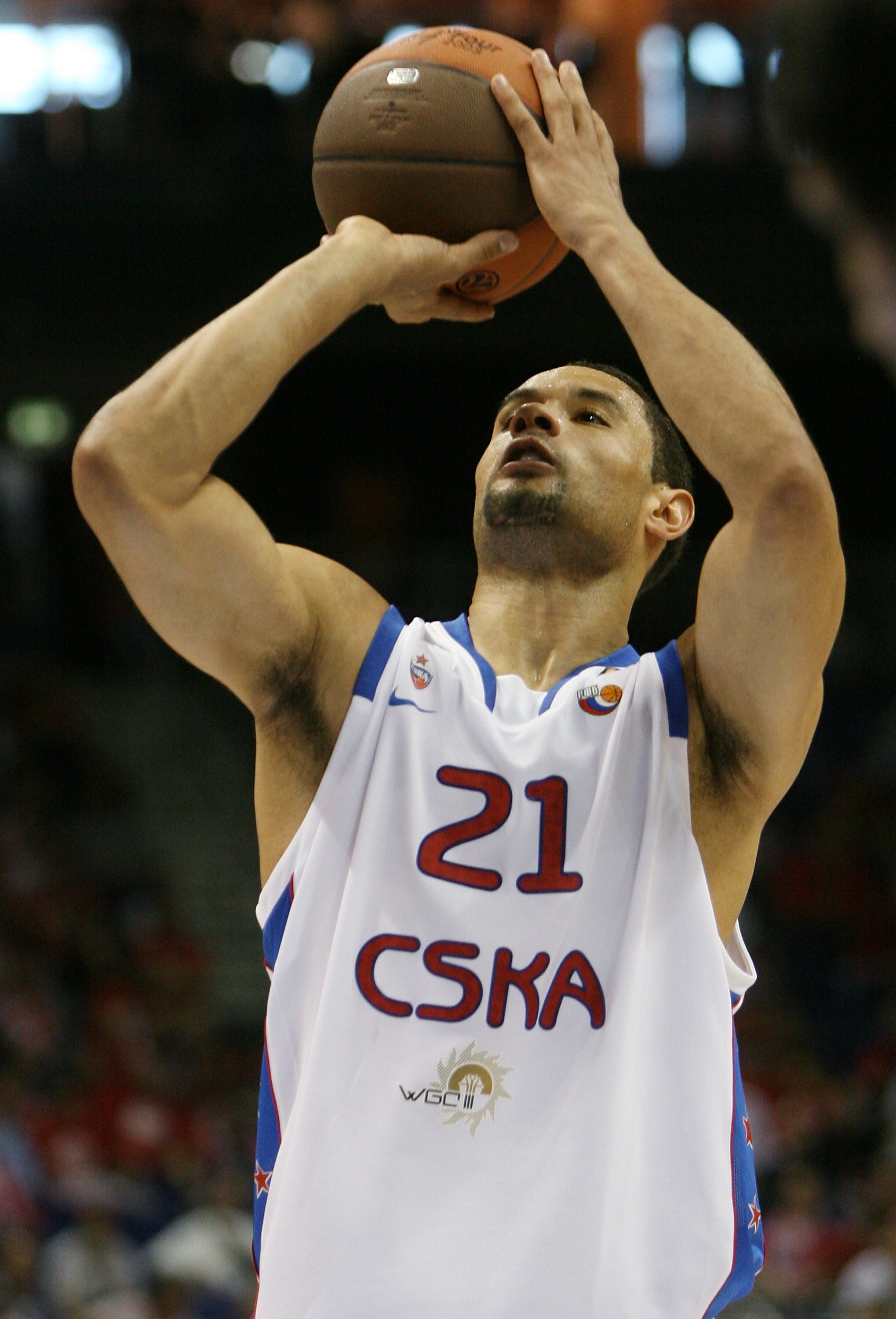 BERLIN - MAY 01:  Trajan Langdon of Moscow is seen during the Euroleague Basketball Final Four semi Final game between Regal FC Barcelona and CSKA Moscow at O2 World on May 1, 2009 in Berlin, Germany.  (Photo by Matthias Kern/Getty Images)