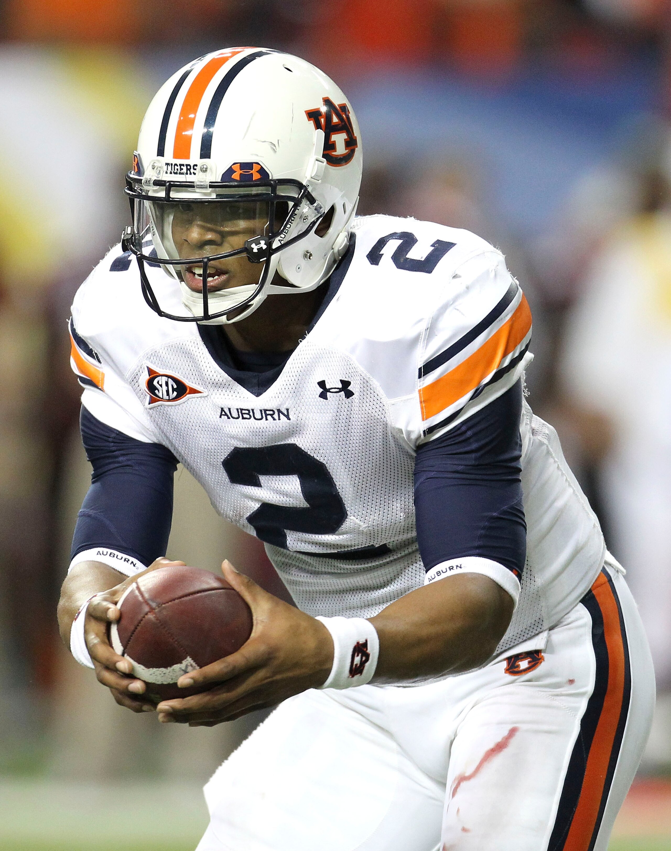 ATLANTA - DECEMBER 04:  Quarterback Cam Newton #2 of the Auburn Tigers runs with the ball during the 2010 SEC Championship against the South Carolina Gamecocks at Georgia Dome on December 4, 2010 in Atlanta, Georgia.  (Photo by Mike Zarrilli/Getty Images)