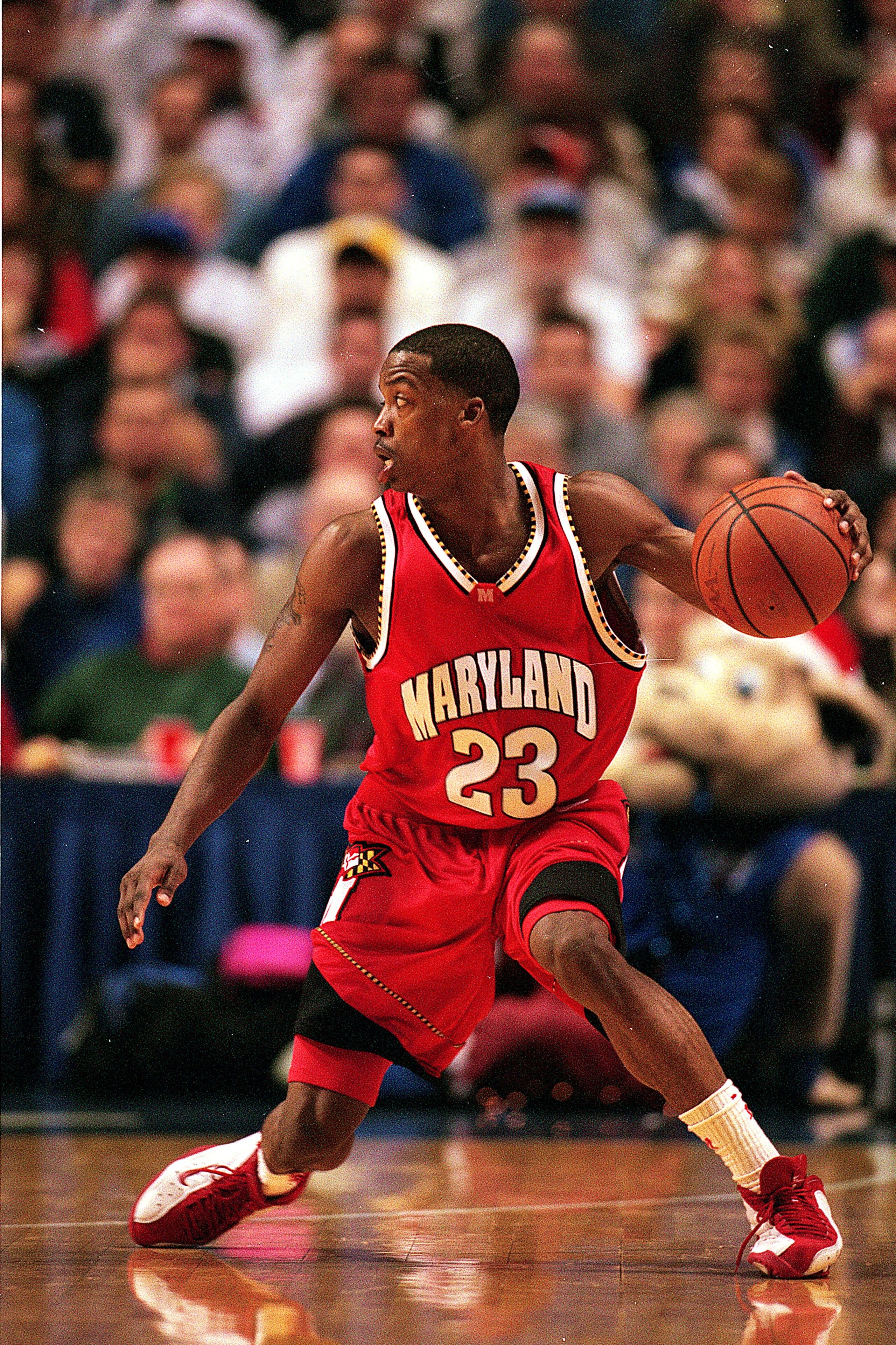 12 Dec 1989: Steve Francis #23 of the Maryland Terrapins dribbles the ball during a game against the Kentucky Wildcats at the Rupp Arena in Lexington, Kentucky. The Wildcats defeated the Terrapins 103- 91.