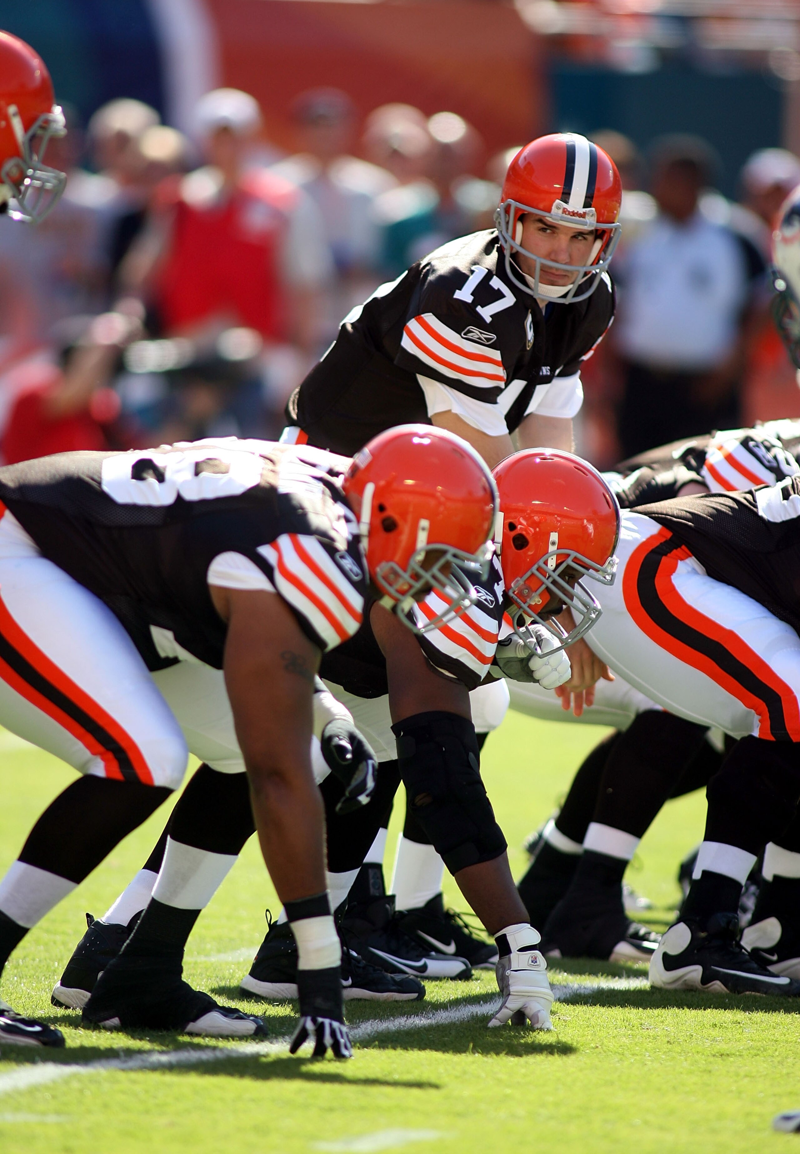 MIAMI, FL - DECEMBER 05:  Quarterback Jake Delhomme #17 of the Cleveland Browns passes against the Miami Dolphins at Sun Life Stadium on December 5, 2010 in Miami, Florida.  Cleveland defeated Miami 13-10.  (Photo by Marc Serota/Getty Images)