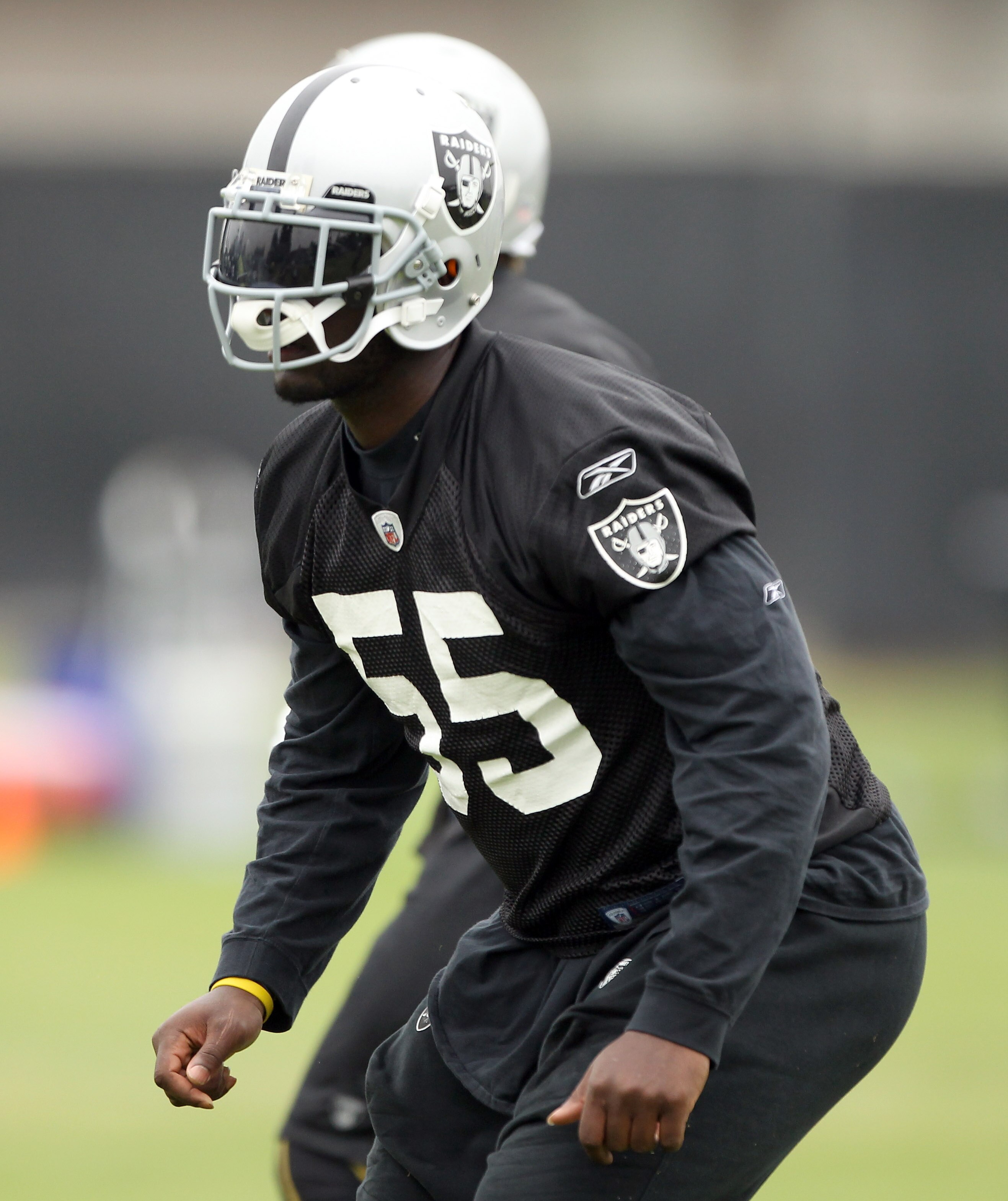 NAPA, CA - AUGUST 01: Rolando McClain #55 of the Oakland Raiders works out during the Raiders training camp at their Napa Valley Training Complex on August 1, 2010 in Napa, California. (Photo by Ezra Shaw/Getty Images) NAPA, CA - AUGUST 01: Rolando McClain #55 of the Oakland Raiders works out during the Raiders training camp at their Napa Valley Training Complex on August 1, 2010 in Napa, California. (Photo by Ezra Shaw/Getty Images)
