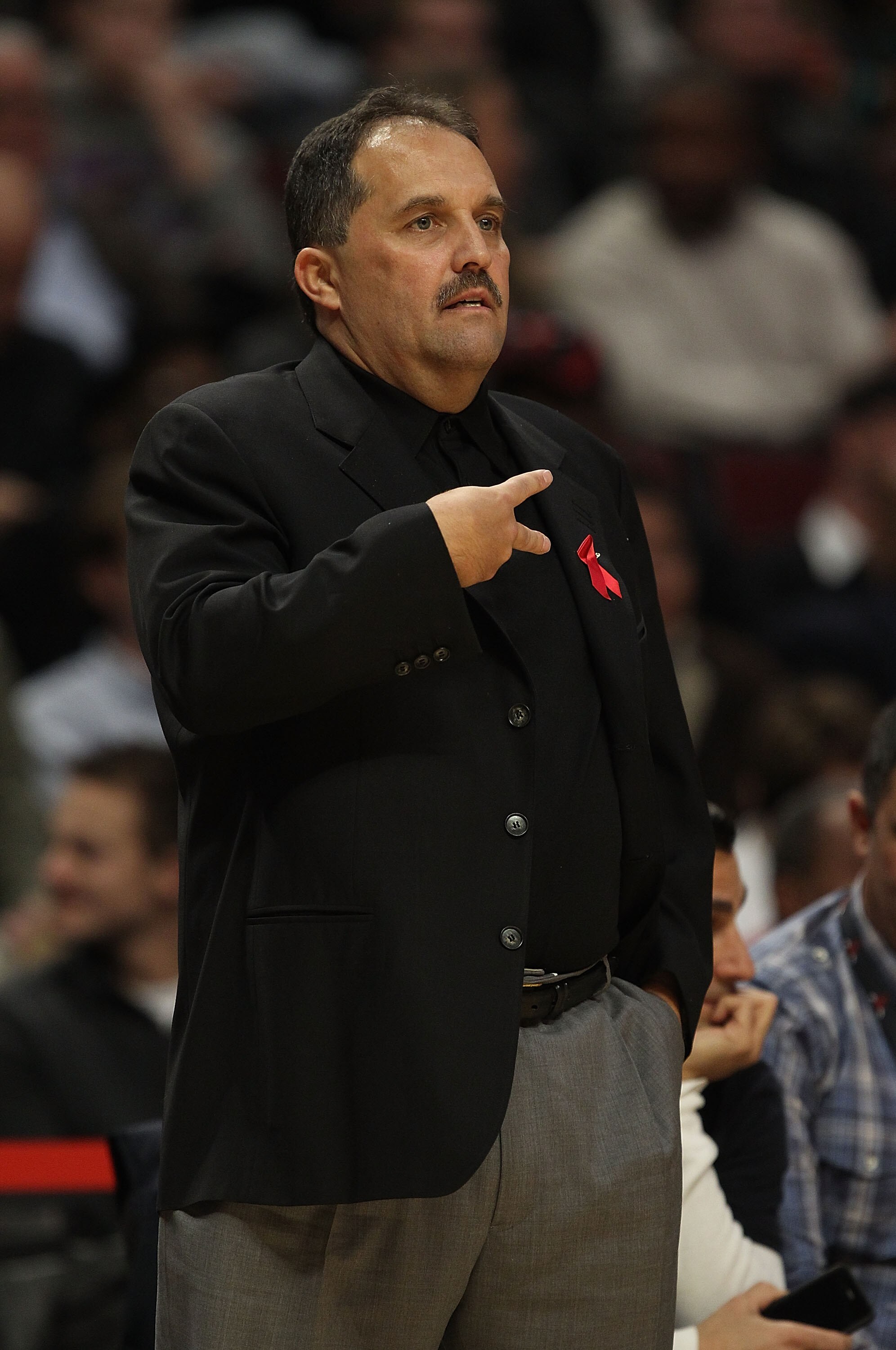 CHICAGO, IL - DECEMBER 01: Head coach Stan Van Gundy of the Orlando Magic gives a signal to his team during a game against the Chicago Bulls at the United Center on December 1, 2010 in Chicago, Illinois. The Magic defeated the Bulls 107-78. NOTE TO USER: