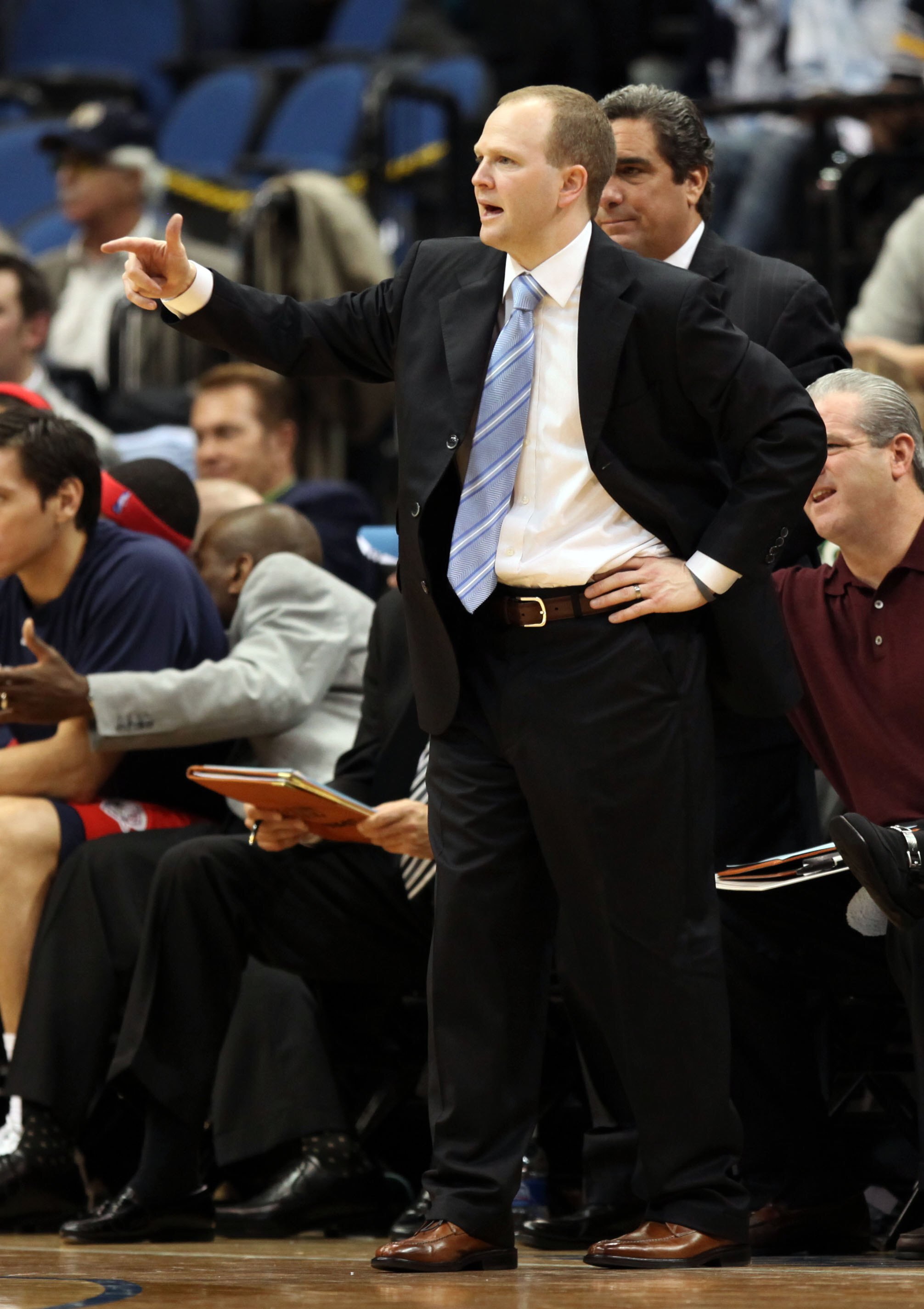 MINNEAPOLIS - OCTOBER 28: Lawrence Frank head coach of the New Jersey Nets during their season opener against the Minnesota Timberwolves at the Target Center on October 28, 2009 in Minneapolis, Minnesota. The Timberwolves defeated the Nets 95-93. NOTE TO 