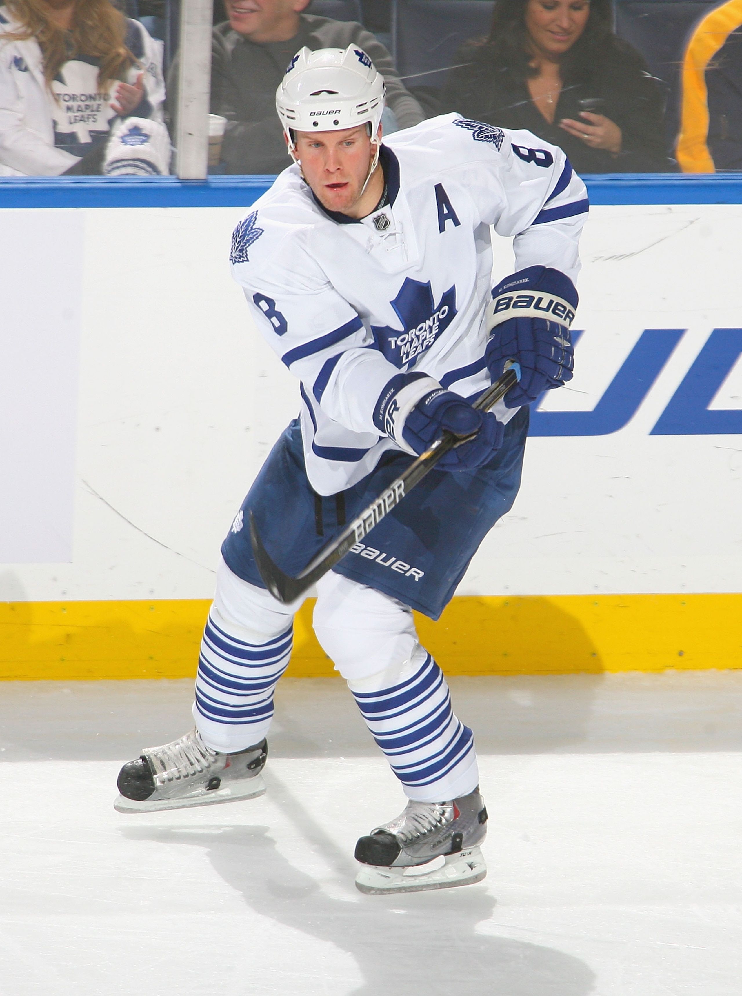 BUFFALO, NY - NOVEMBER 26: Mike Komisarek #8 of the Toronto Maple Leafs skates against the Buffalo Sabres at HSBC Arena on November 26, 2010 in Buffalo, New York. Buffalo won 3-1. (Photo by Rick Stewart/Getty Images) BUFFALO, NY - NOVEMBER 26: Mike Komisarek #8 of the Toronto Maple Leafs skates against the Buffalo Sabres at HSBC Arena on November 26, 2010 in Buffalo, New York. Buffalo won 3-1. (Photo by Rick Stewart/Getty Images)