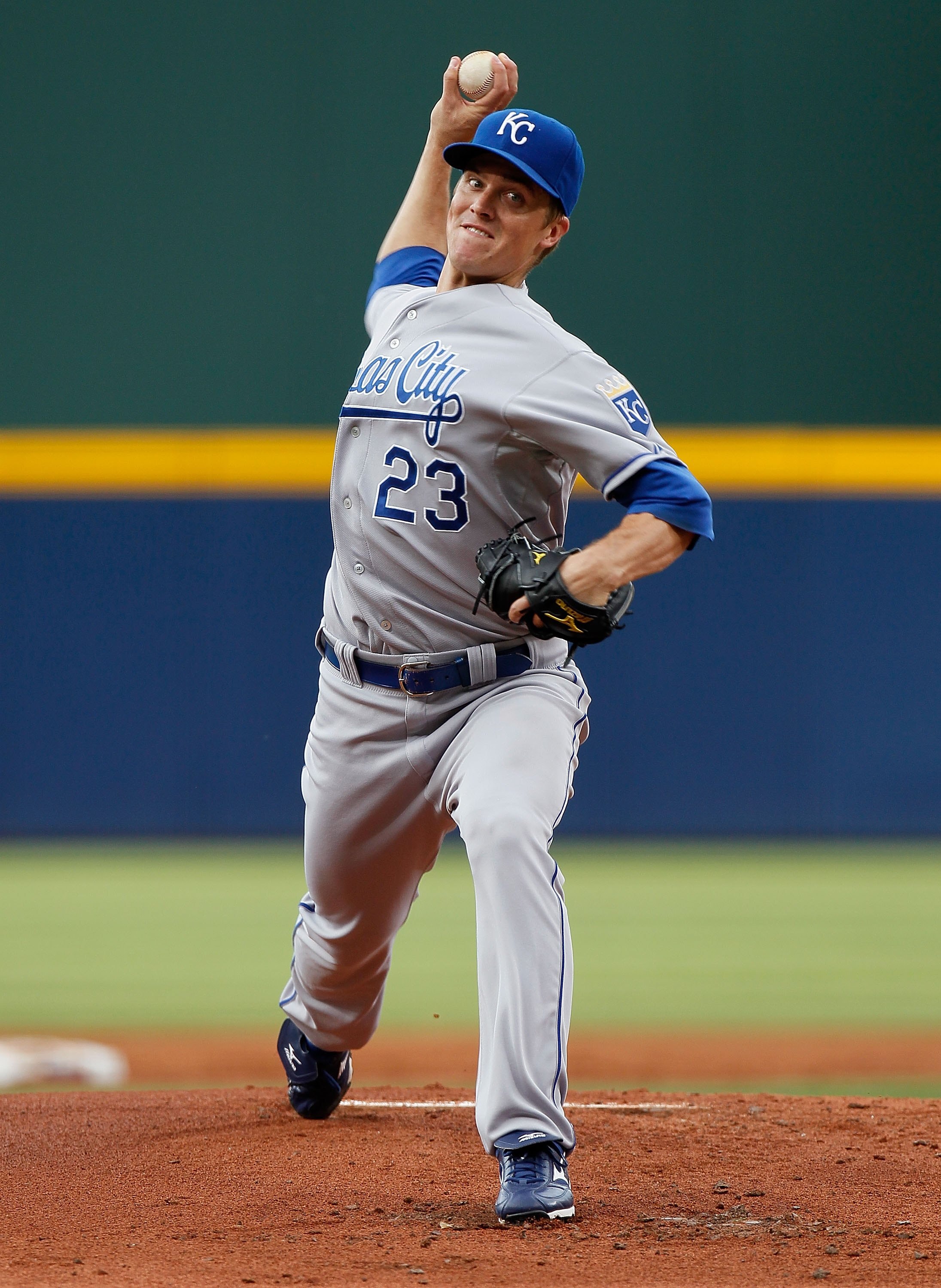 ATLANTA - JUNE 19:  Zack Greinke #23 of the Kansas City Royals against the Atlanta Braves at Turner Field on June 19, 2010 in Atlanta, Georgia.  (Photo by Kevin C. Cox/Getty Images)