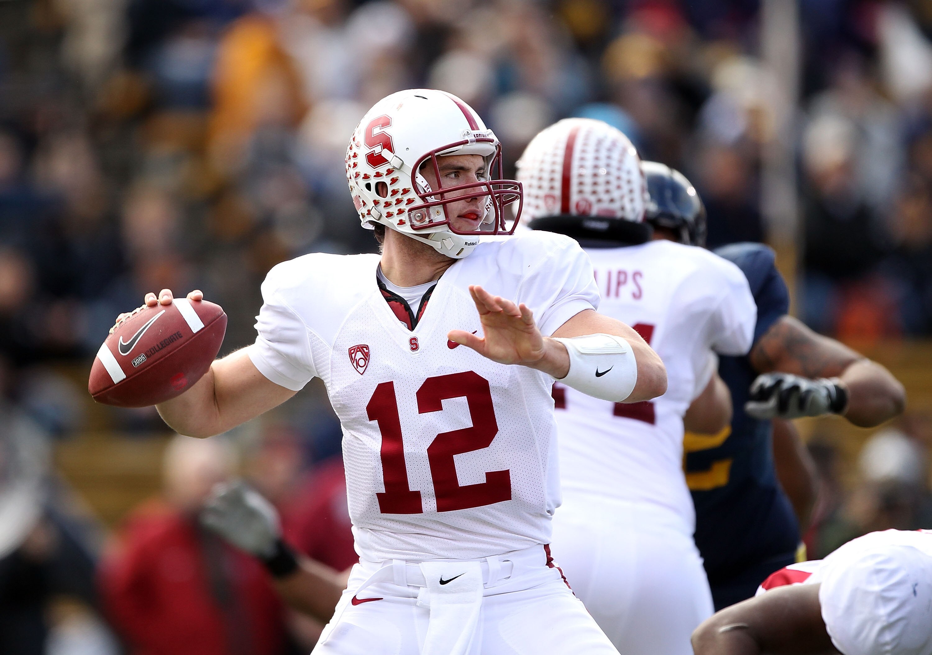 BERKELEY, CA - NOVEMBER 20:  Andrew Luck #12 of the Stanford Cardinal throws the ball during their game against the California Golden Bears at California Memorial Stadium on November 20, 2010 in Berkeley, California.  (Photo by Ezra Shaw/Getty Images)