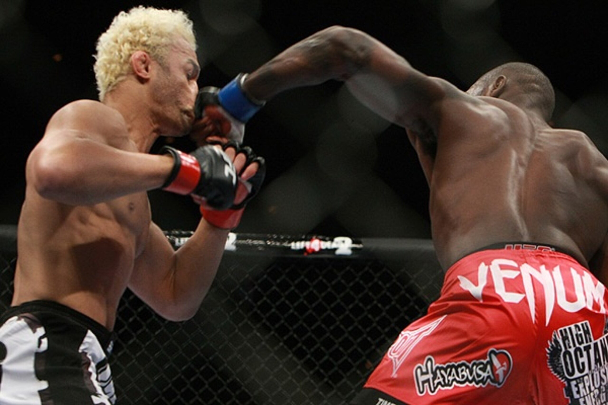 Anthony Johnson delivering a vicious left hook on Josh Koscheck