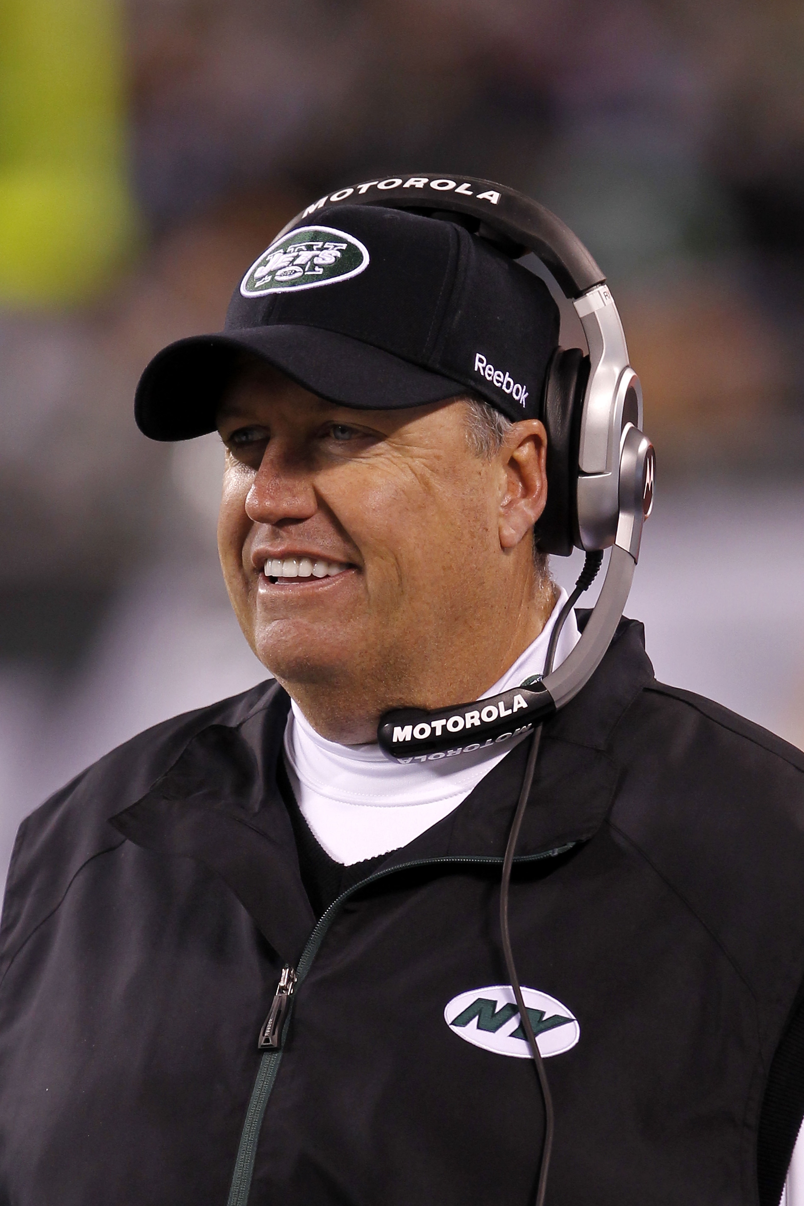 EAST RUTHERFORD, NJ - NOVEMBER 25: Head Coach Rex Ryan of the New York Jets watche the game against the Cincinnati Bengals at New Meadowlands Stadium on November 25, 2010 in East Rutherford, New Jersey. The Jets defeated the Bengal 26-10. (Photo by Chris EAST RUTHERFORD, NJ - NOVEMBER 25: Head Coach Rex Ryan of the New York Jets watche the game against the Cincinnati Bengals at New Meadowlands Stadium on November 25, 2010 in East Rutherford, New Jersey. The Jets defeated the Bengal 26-10. (Photo by Chris